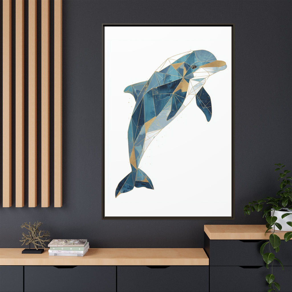 Oceanic Geometry: Dolphin in Blue Polygons, Modern Marine Art   |  Personalized & Custom Orders Available