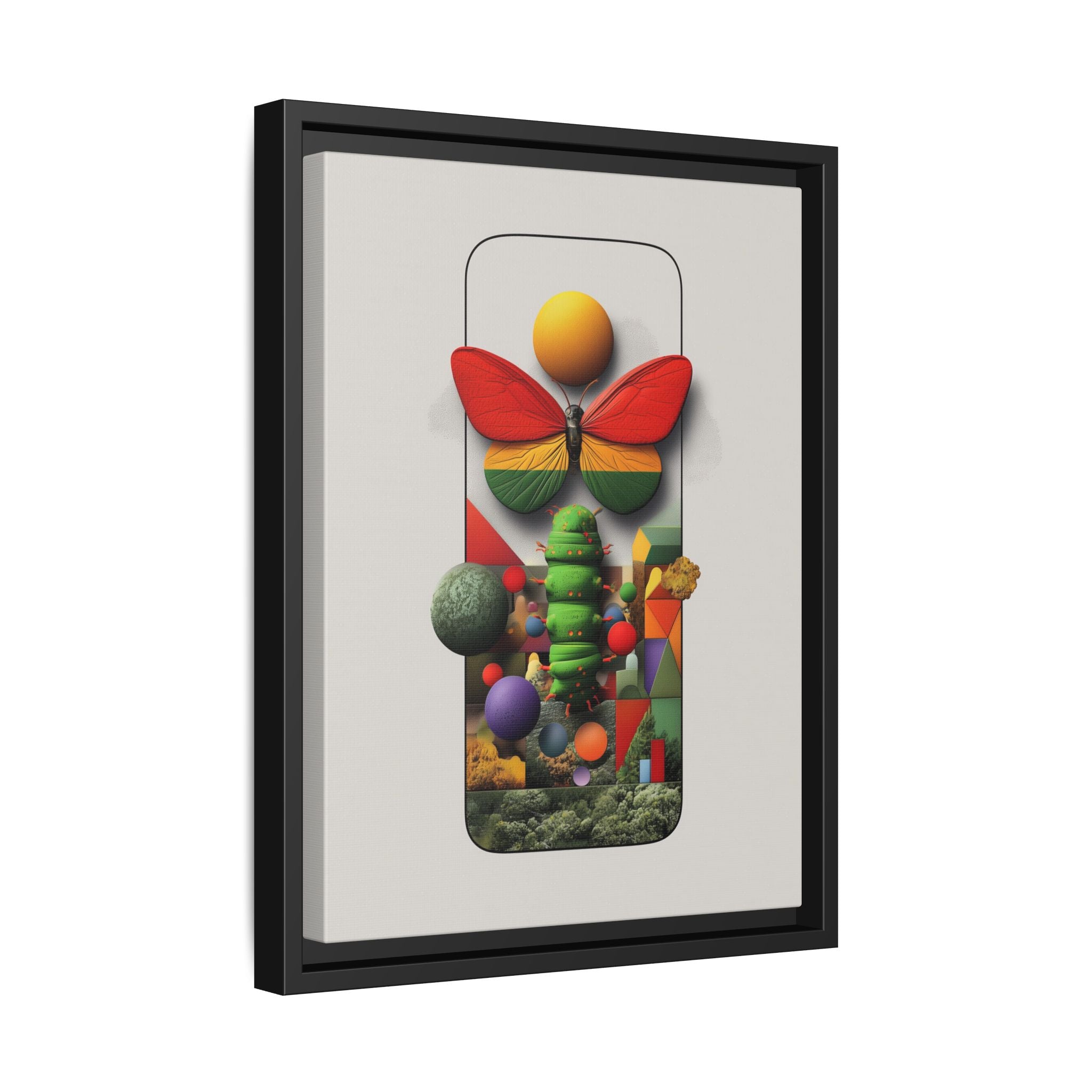 Metamorphosis Framed Print : Geometric Nature Transformation, Vibrant Butterfly Composition   |  Personalized & Custom Orders Available