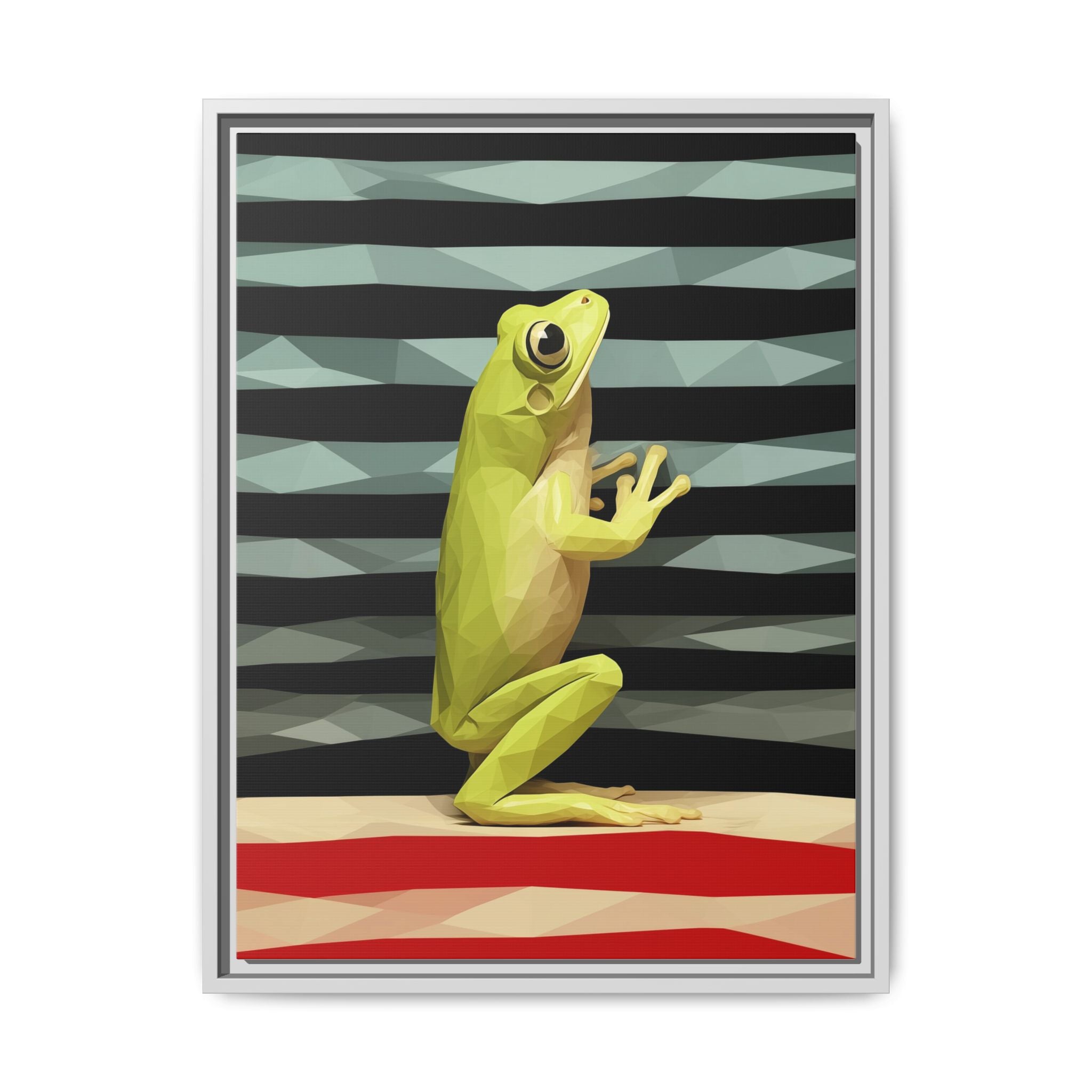 Geometric Frog Ascendant: Low-Poly Digital Amphibian, Architectural Nature Art   |    Custom Orders Available