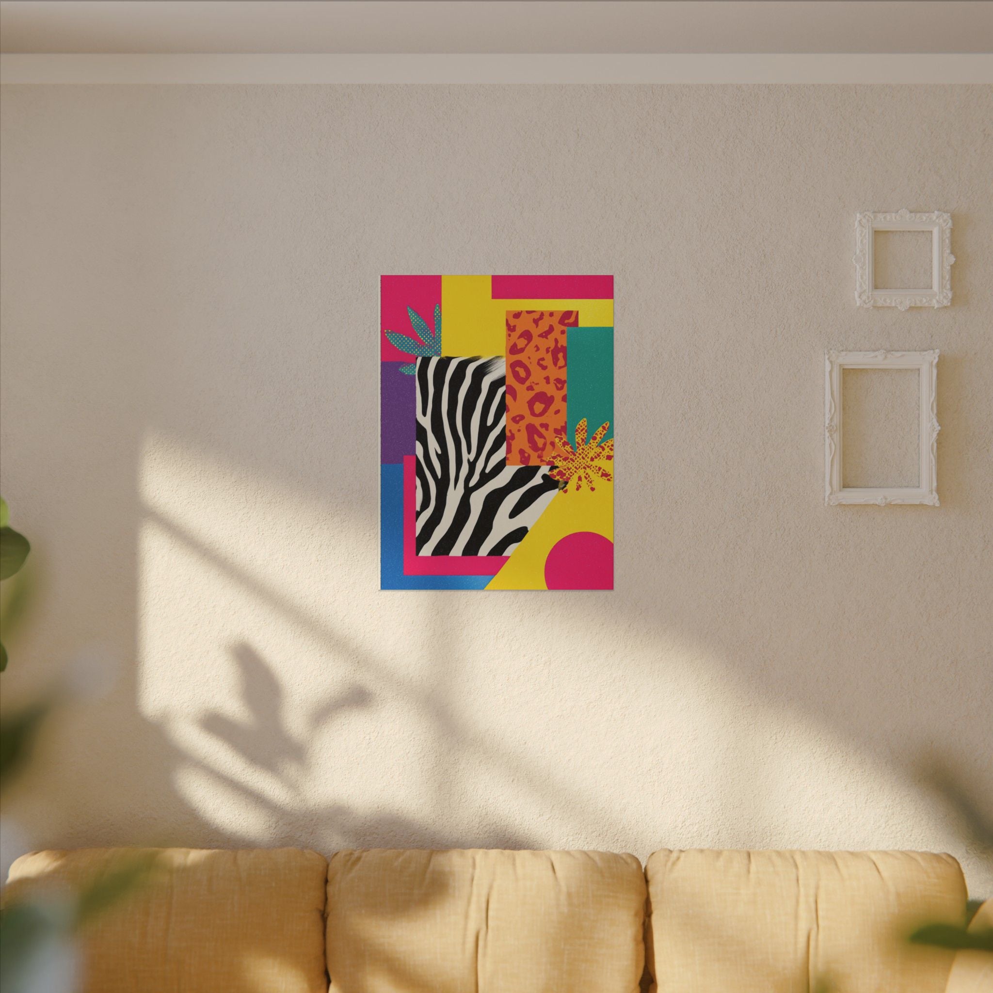 Pop Geometry: Zebra Leopard Fusion, Geometric Color Block, Modern Abstract Design   |   Custom Orders Accepted