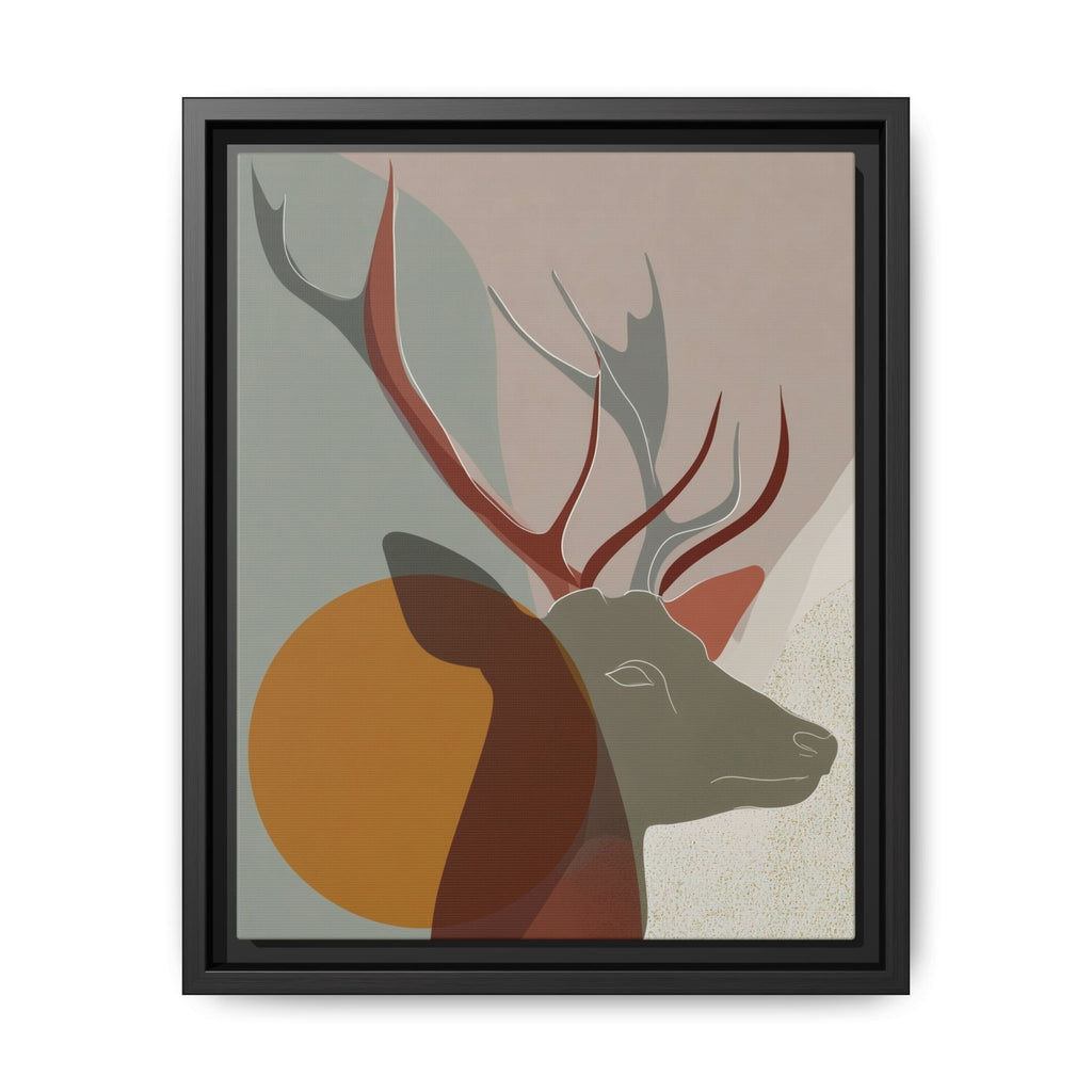 Rustic Reverie Framed Print : Minimalist Deer Profile, Contemporary Graphic Art Print   |  Personalized & Custom Orders Available