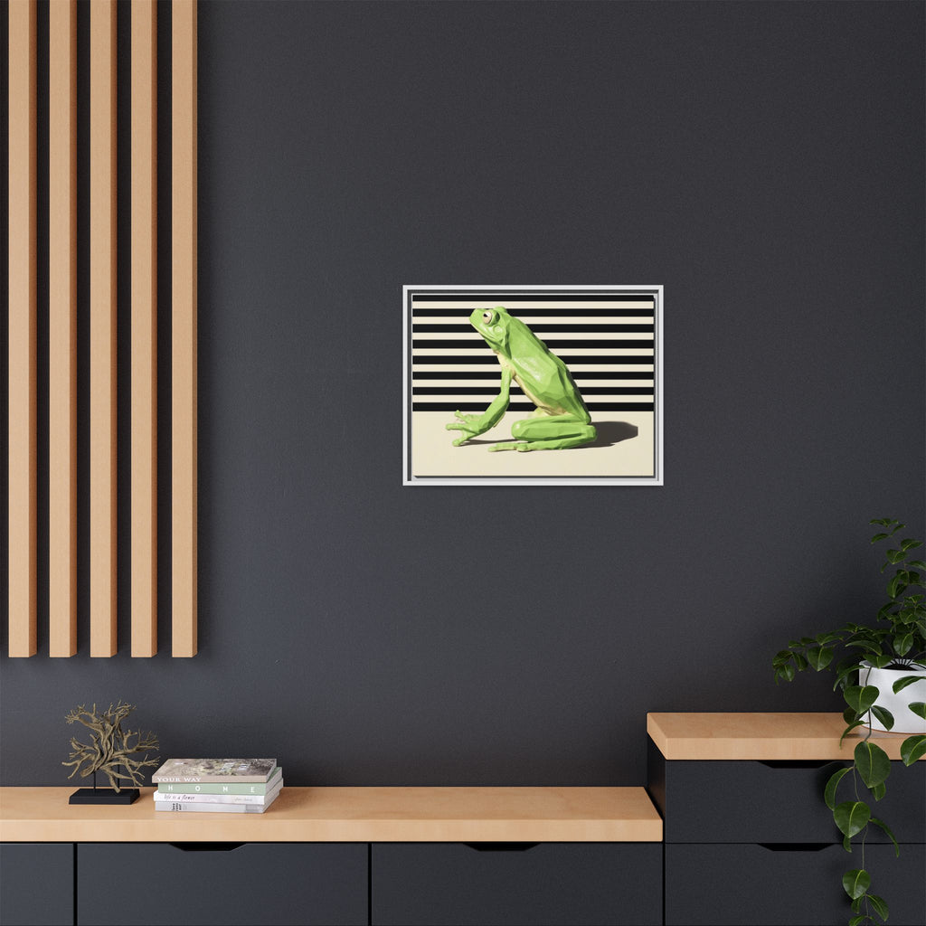 Geometric Frog Framed Print : Low-Poly Amphibian Design, Contemporary Minimalist Art   |  Personalized & Custom Orders Available