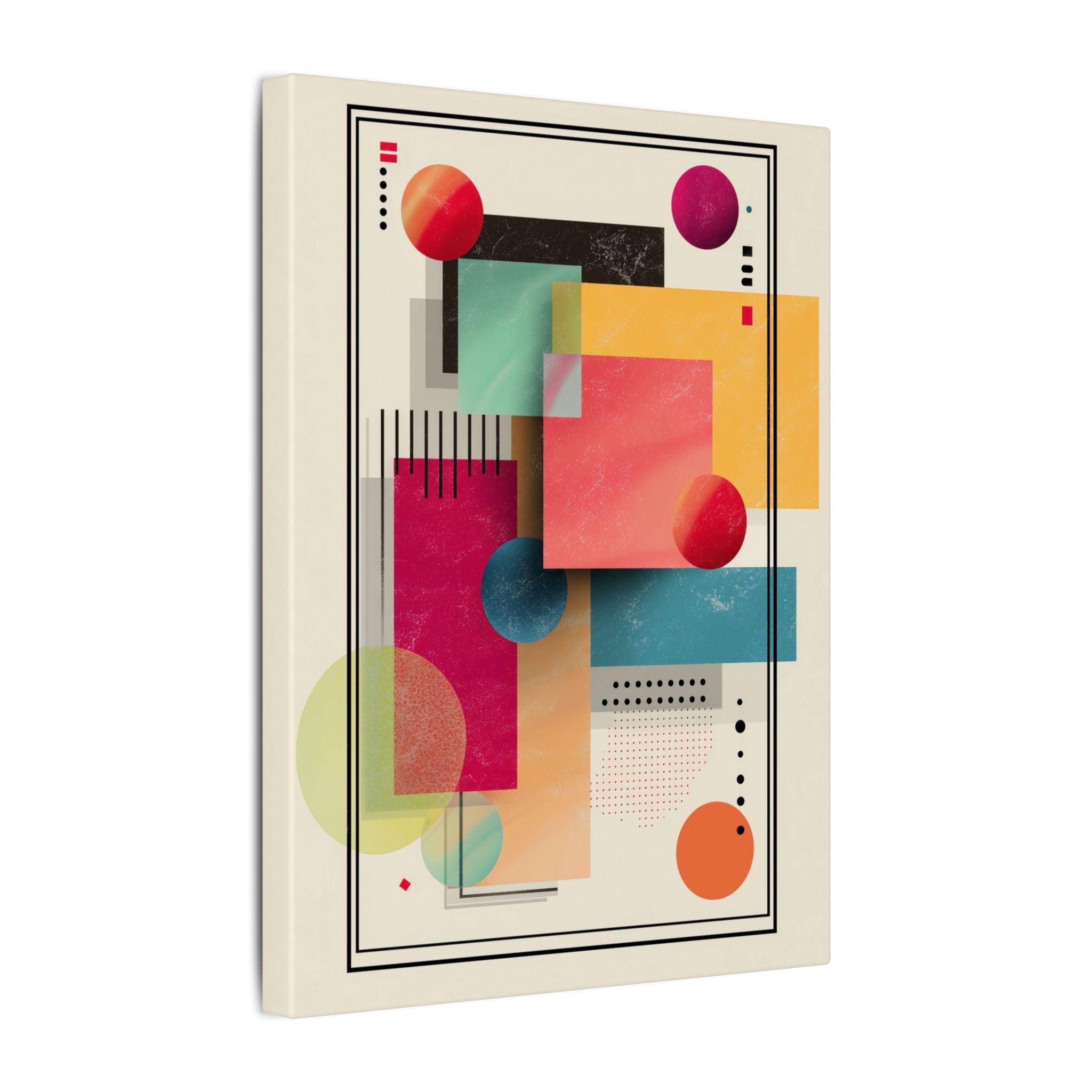 Geometric Dynamism: Bauhaus Abstraction, Translucent Shapes, Modernist Composition   |   Custom Orders Accepted