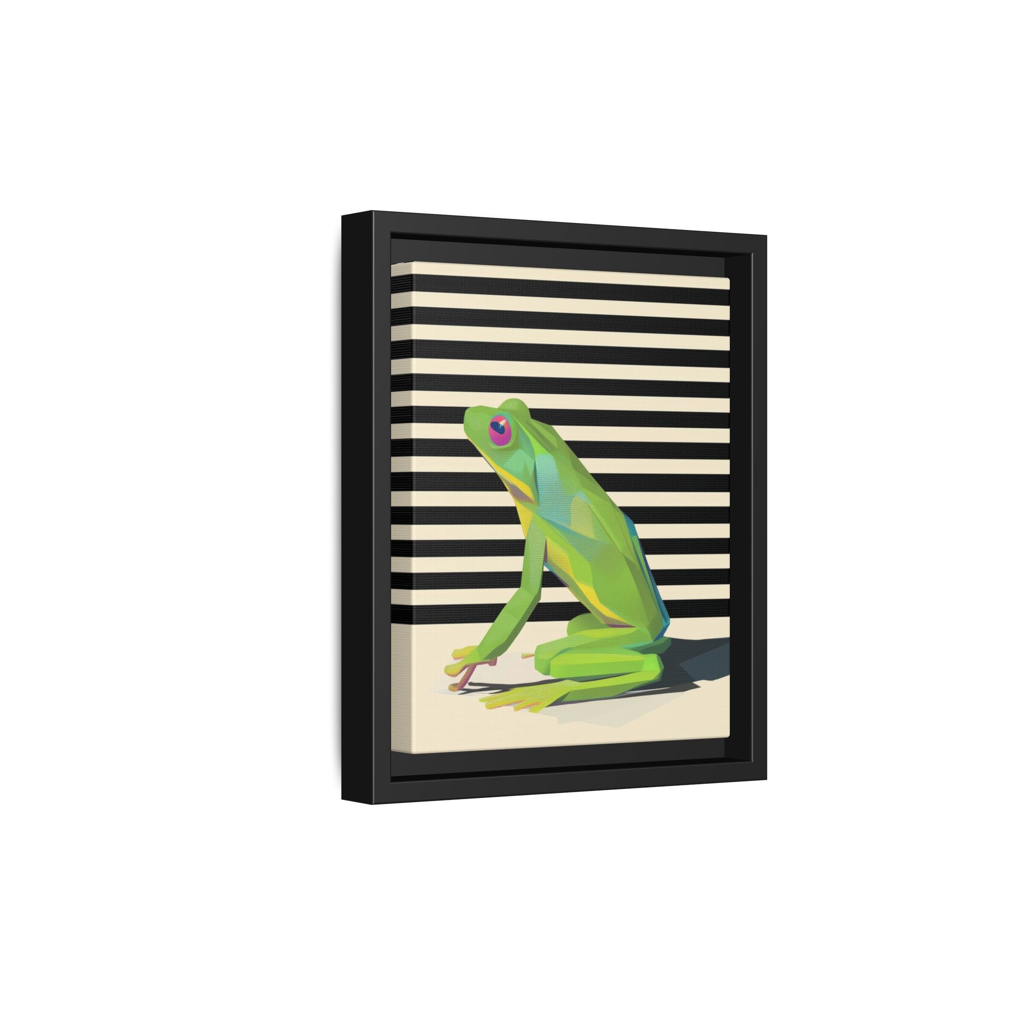 Stylized Frog Portrait Framed Print , Minimalist Pop Art Design   |  Personalized & Custom Orders Available