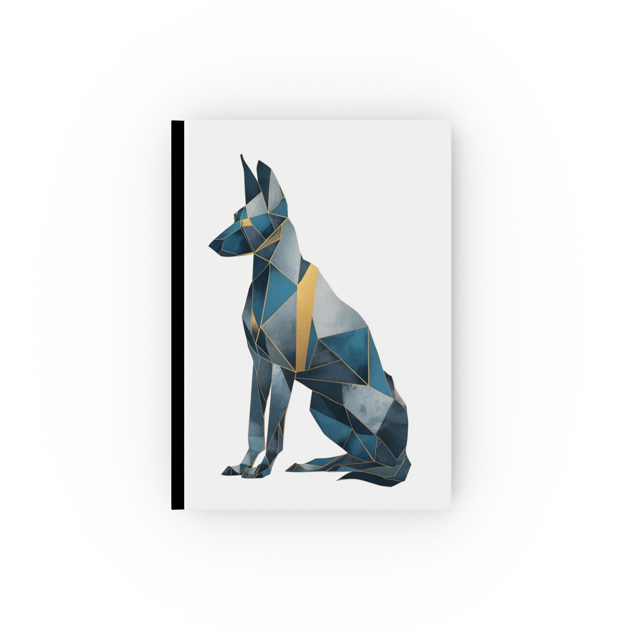 Personalized Dog Journal    |  Geometric Canine Elegance: Polygonal Dog Portrait, Modern Mosaic Design, Abstract Geometric Art