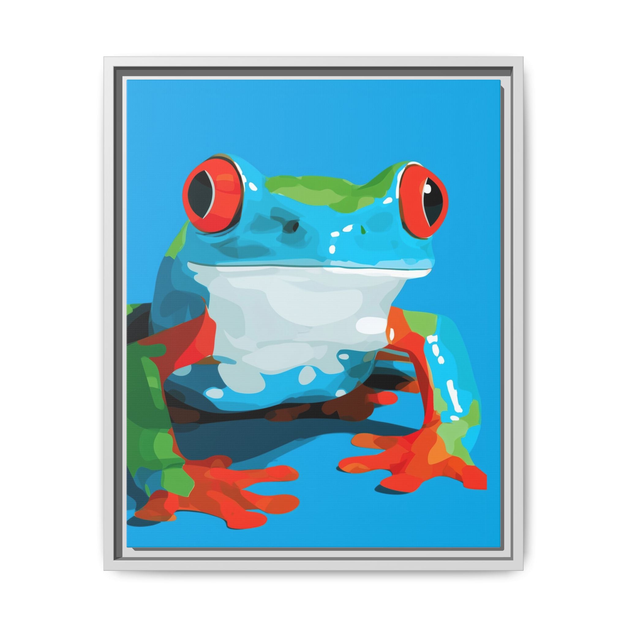 Amphibian Geometry: Red-Eyed Tree Frog Portrait, Pop Art Digital Illustration   |    Custom Orders Available