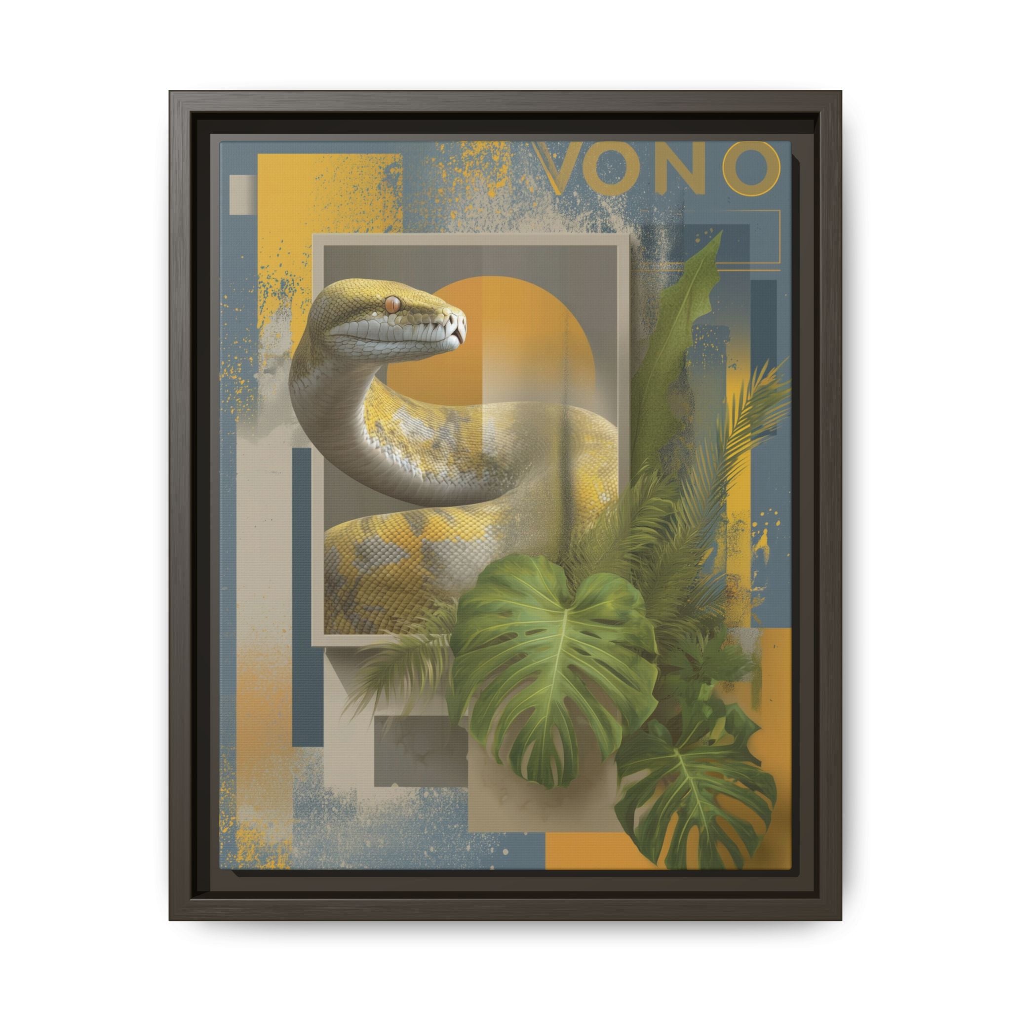 Serpent of Geometric Dimensions: Tropical Vono Design, Abstract Wildlife Art   |  Personalized & Custom Orders Available