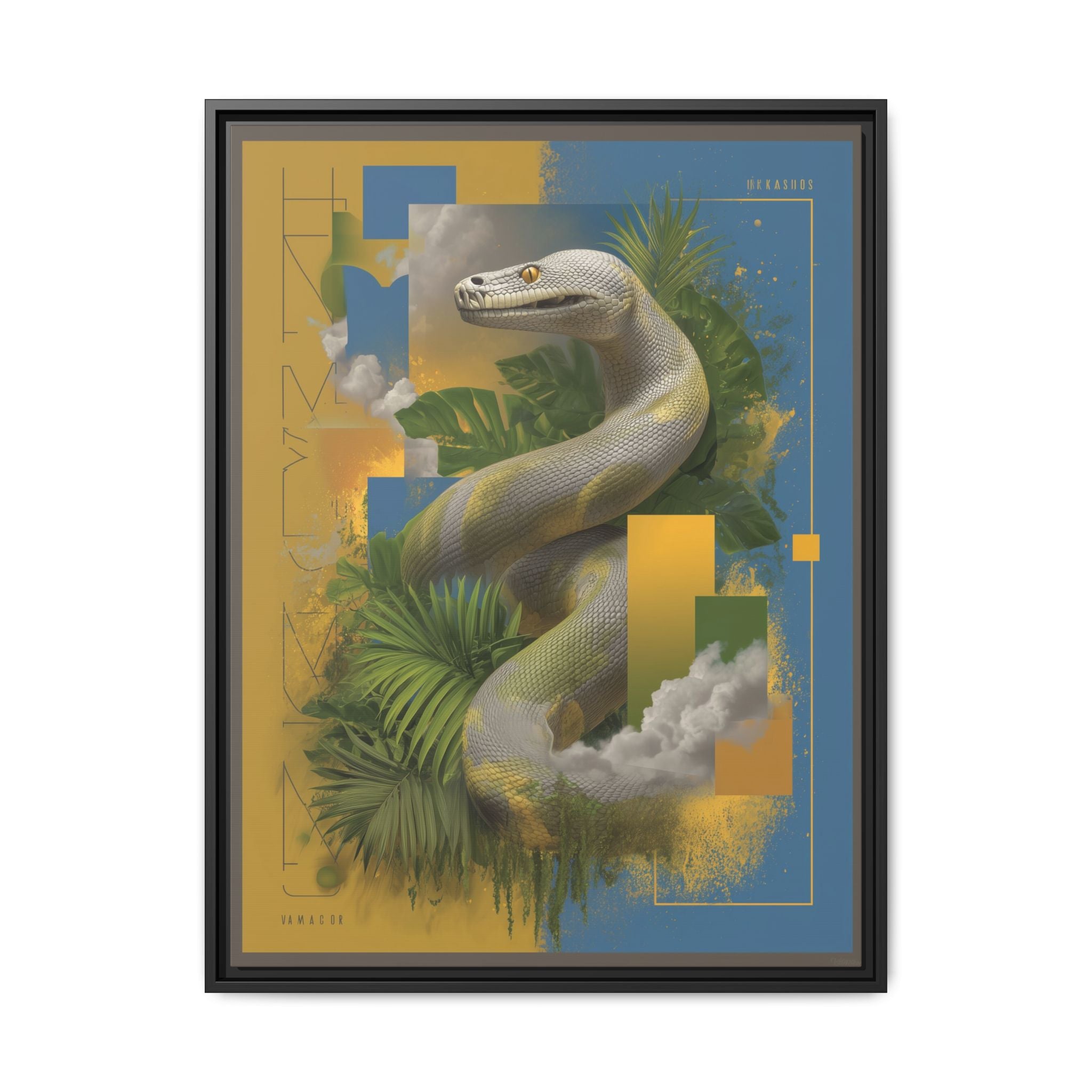 Serpent's Geometry: Tropical Jungle Fusion, Digital Surrealist Composition   |  Personalized & Custom Orders Available