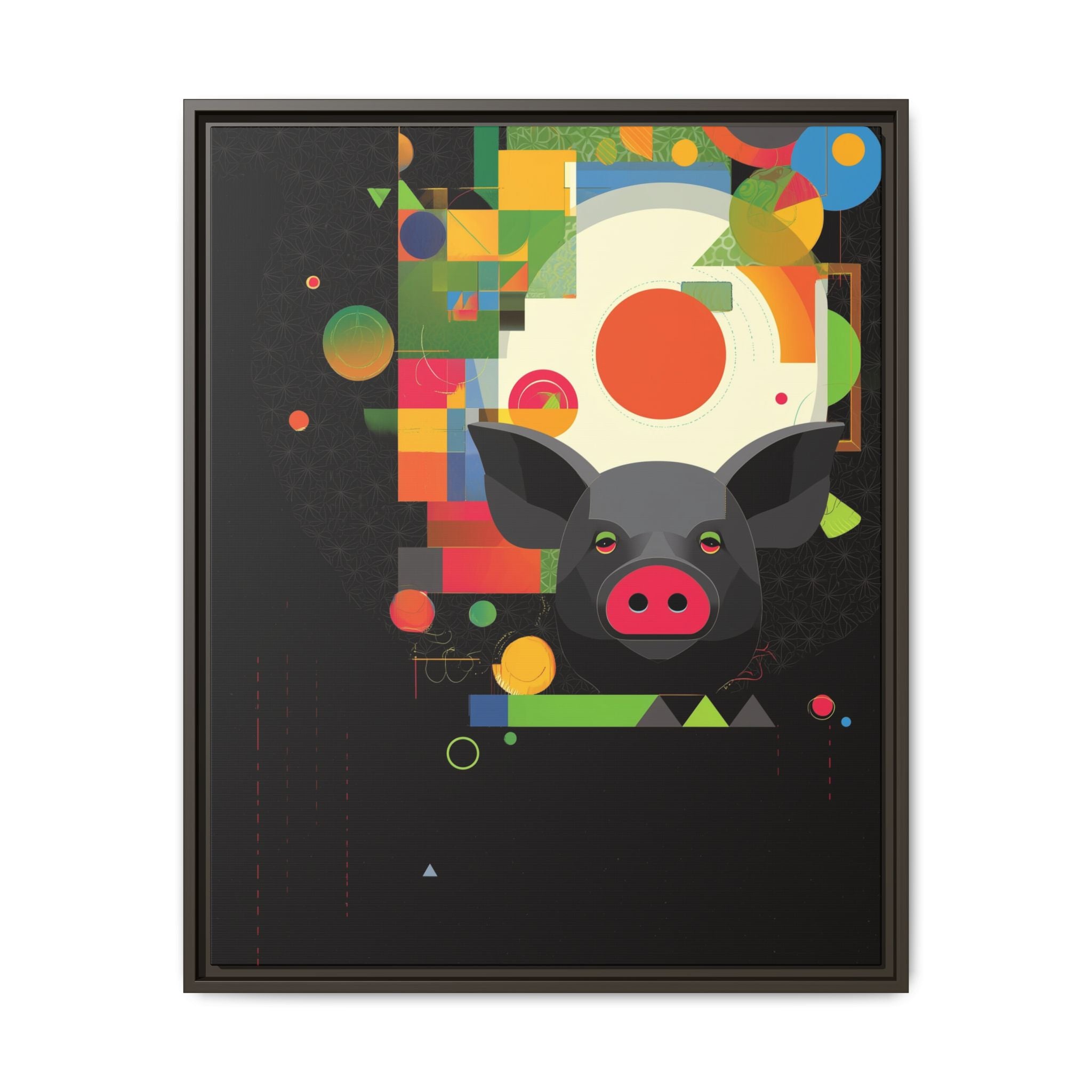 Prismatic Porcine: Geometric Digital Art, Cubist Pop Pig Portrait   |  Personalized & Custom Orders Available