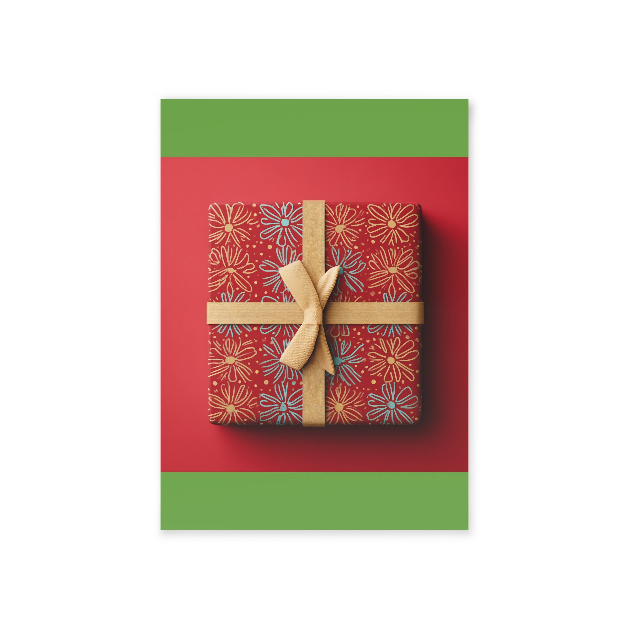 Two-Sided Holiday Cards with Classy Present Design, Perfect for Christmas Greetings, Festive Seasonal Wishes, Unique Christmas Gift