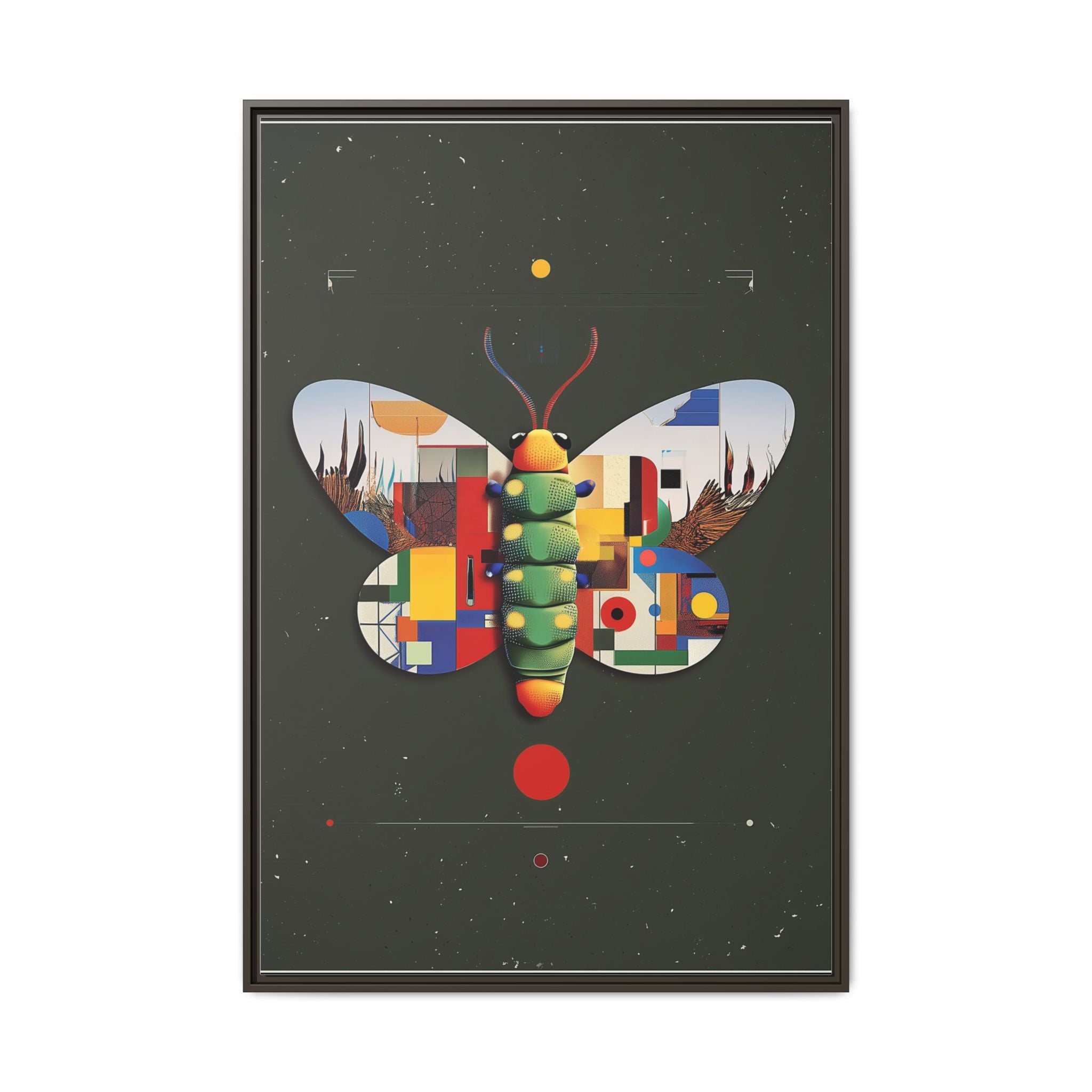 Geometric Butterfly Framed Print : Digital Cubist Interpretation, Modernist Entomological Design   |  Personalized & Custom Orders Available