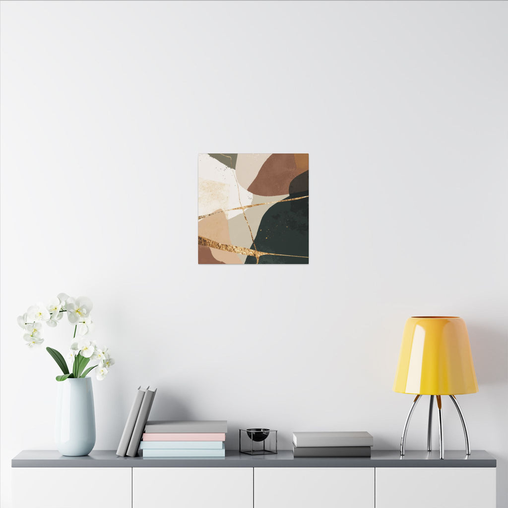 Canvas Print, Abstract Earthy Gold Wall Art, Modern Designer Home Decor, Stretched Matte Canvas; Thick, Multi-Size, Office Decor