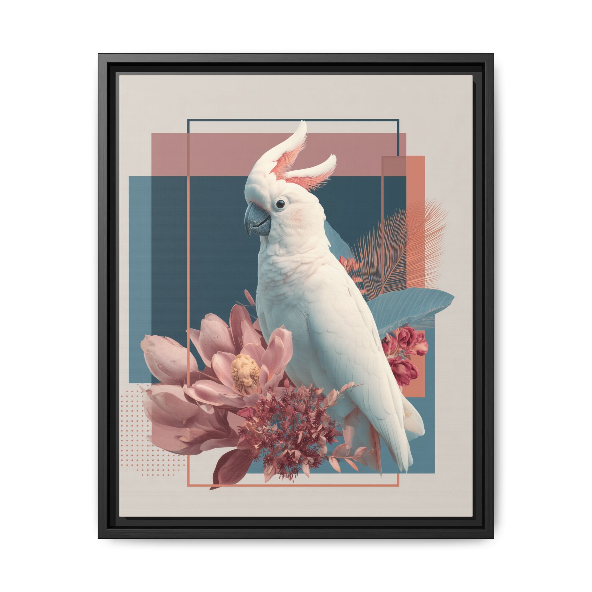 Ethereal Cockatoo: Geometric Wildlife Art, Digital Nature Portrait   |    Custom Orders Available