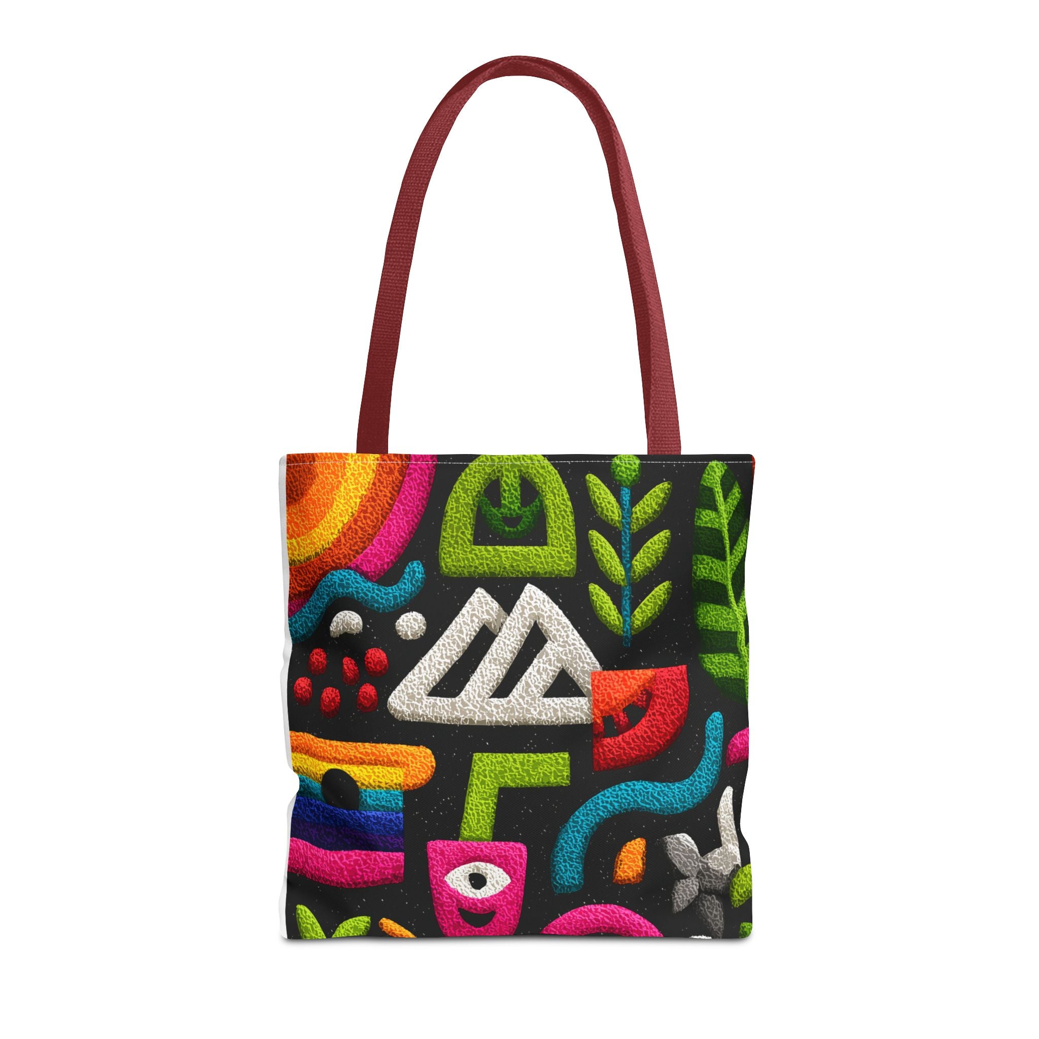 Colorful AOP Tote Bag, Vibrant Art Tote, Eco-Friendly Shopping Bag, Trendy Beach Bag, Unique Gift for Art Lovers