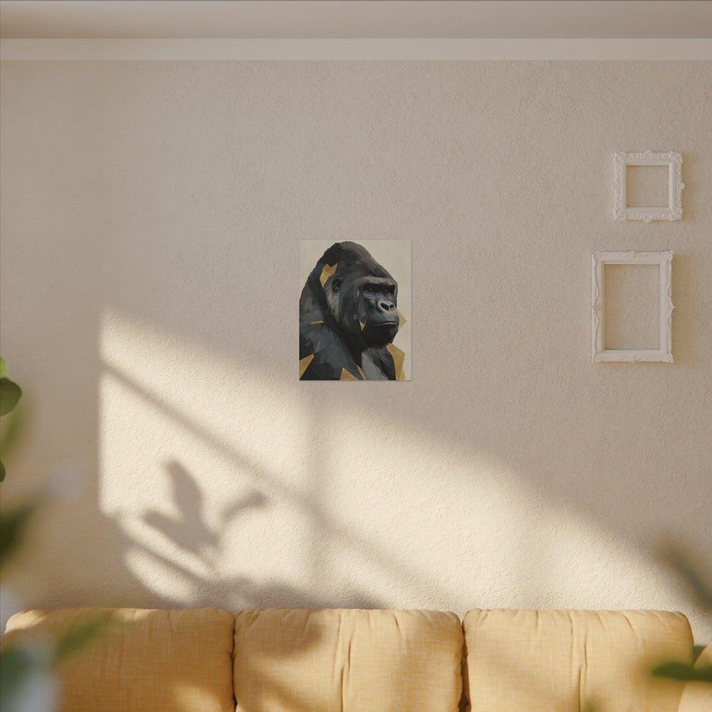 Fractured Primate: Geometric Gorilla Portrait, Low-Poly Animal Art, Modern Wildlife Visualization   |  Personalized & Custom Orders