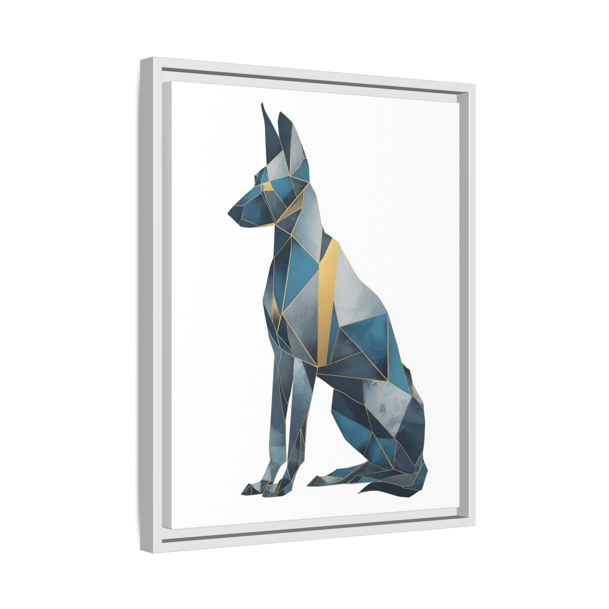 Geometric Canine Mosaic: Fractured Blue Shepherd, Modern Polygonal Art   |  Personalized & Custom Orders Available