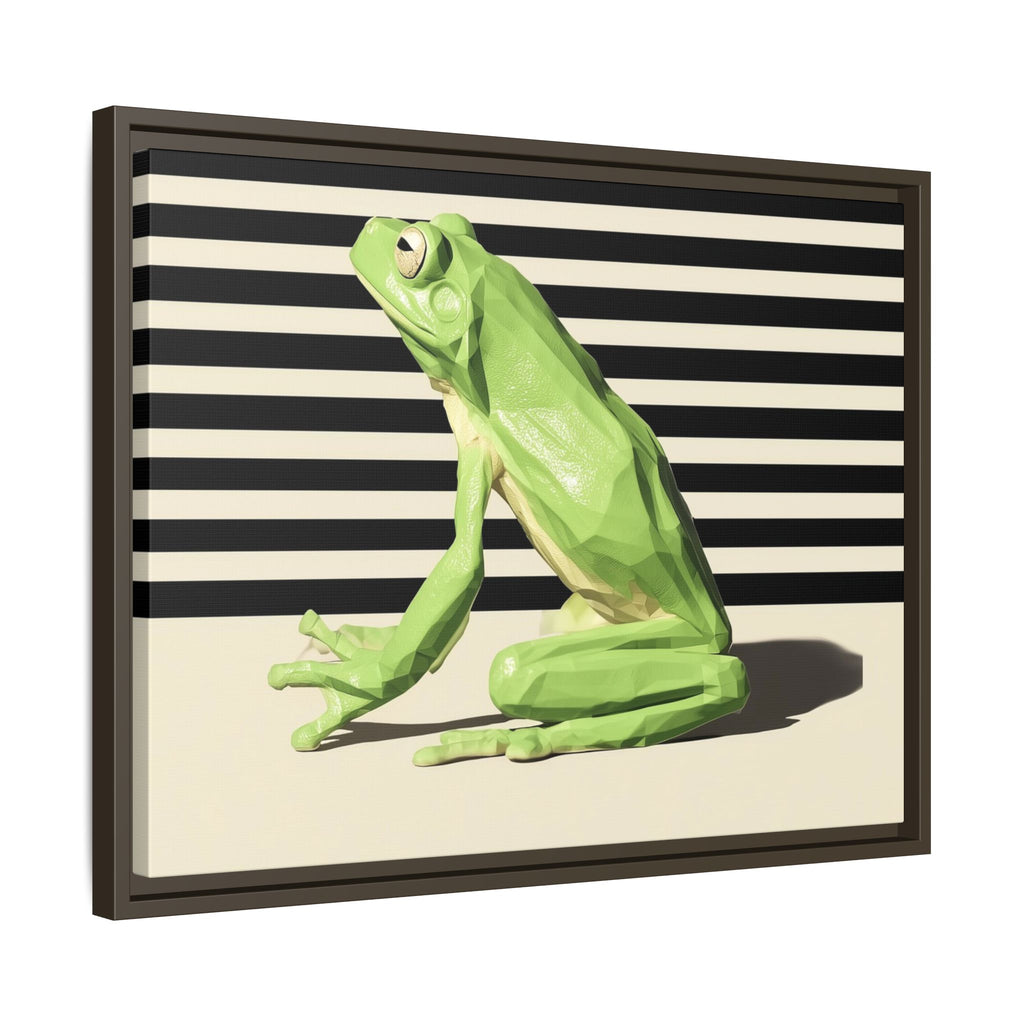 Geometric Frog Framed Print : Low-Poly Amphibian Design, Contemporary Minimalist Art   |  Personalized & Custom Orders Available