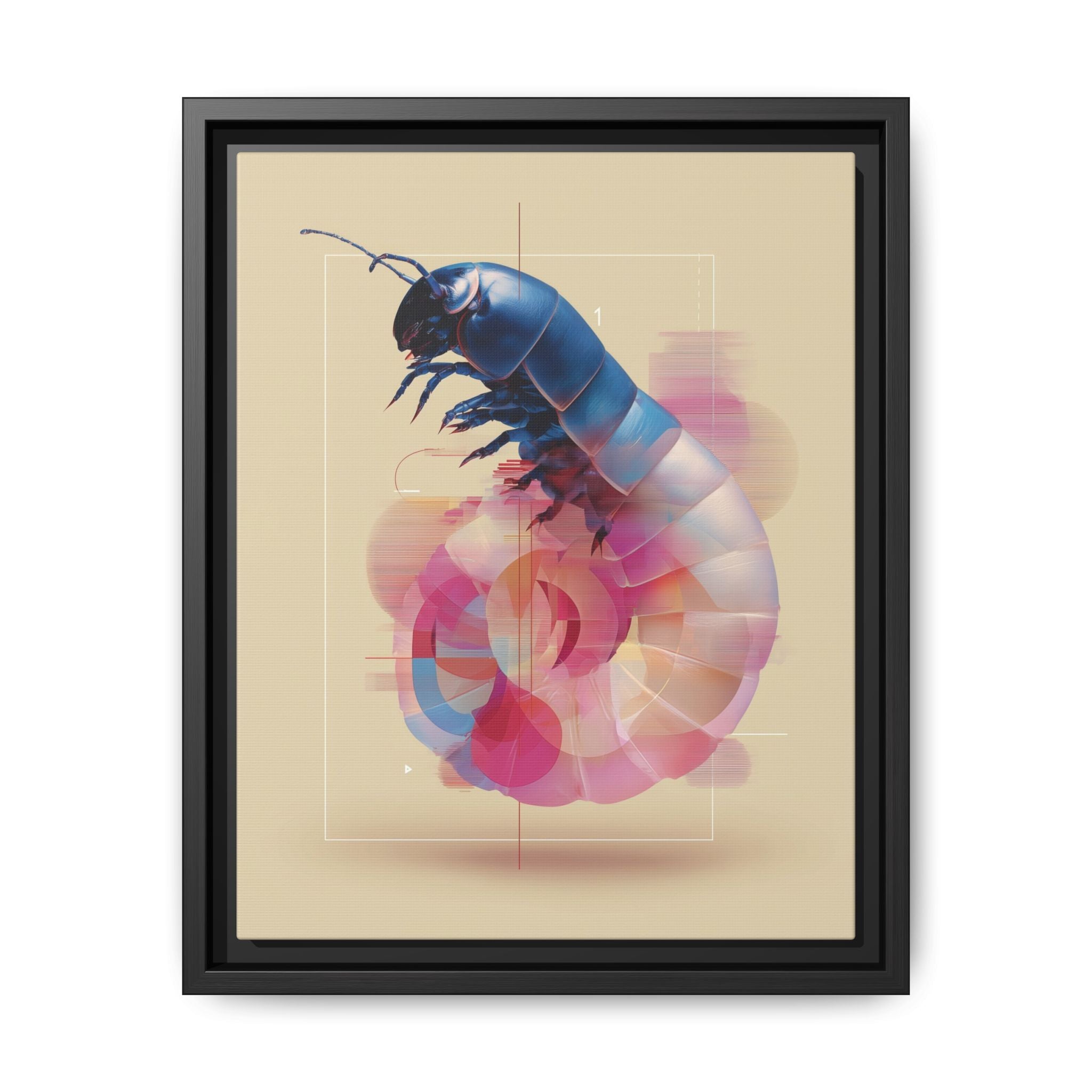 Exoskeleton Enigma: Digital Glitch Isopod, Metallic Crustacean Portrait   |  Personalized & Custom Orders Available