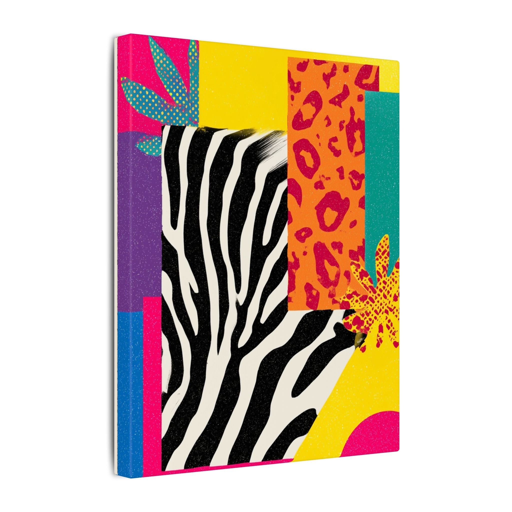 Pop Geometry: Zebra Leopard Fusion, Geometric Color Block, Modern Abstract Design   |   Custom Orders Accepted