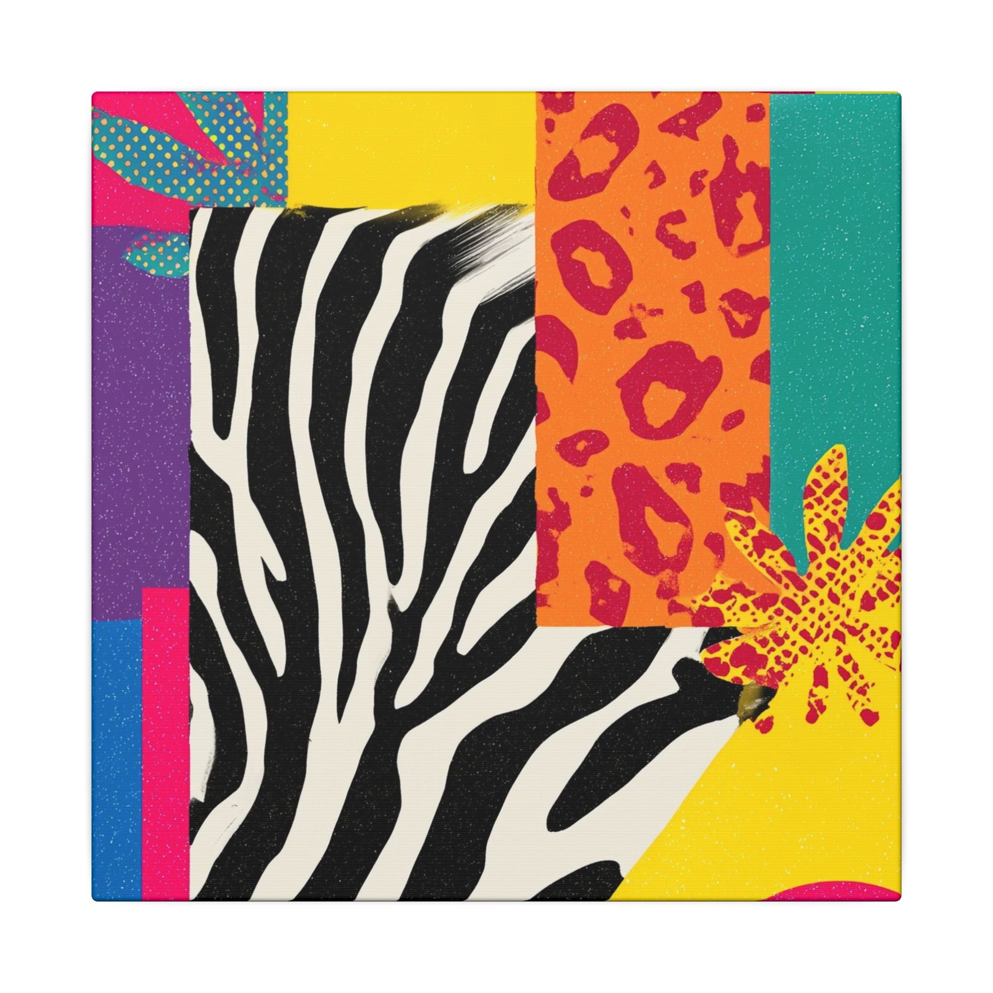 Pop Geometry: Zebra Leopard Fusion, Geometric Color Block, Modern Abstract Design   |   Custom Orders Accepted