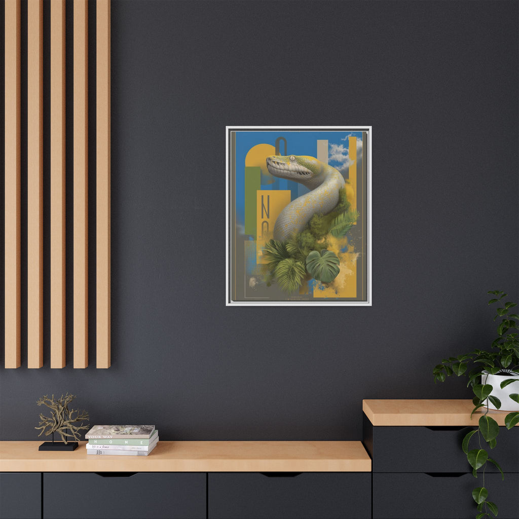 Serpent's Geometry: Tropical Anaconda Graphic Design, Modern Wildlife Illustration   |  Personalized & Custom Orders Available