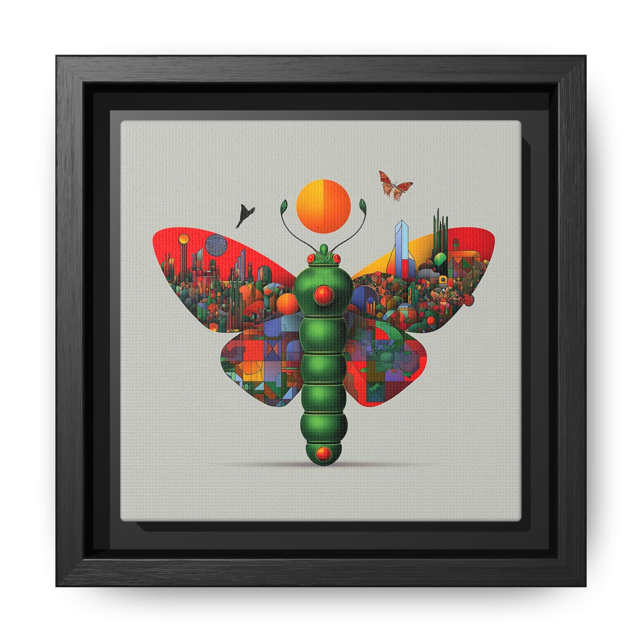 Urban Metamorphosis: Geometric Butterfly Cityscape, Cubist Digital Illustration   |    Custom Orders Available