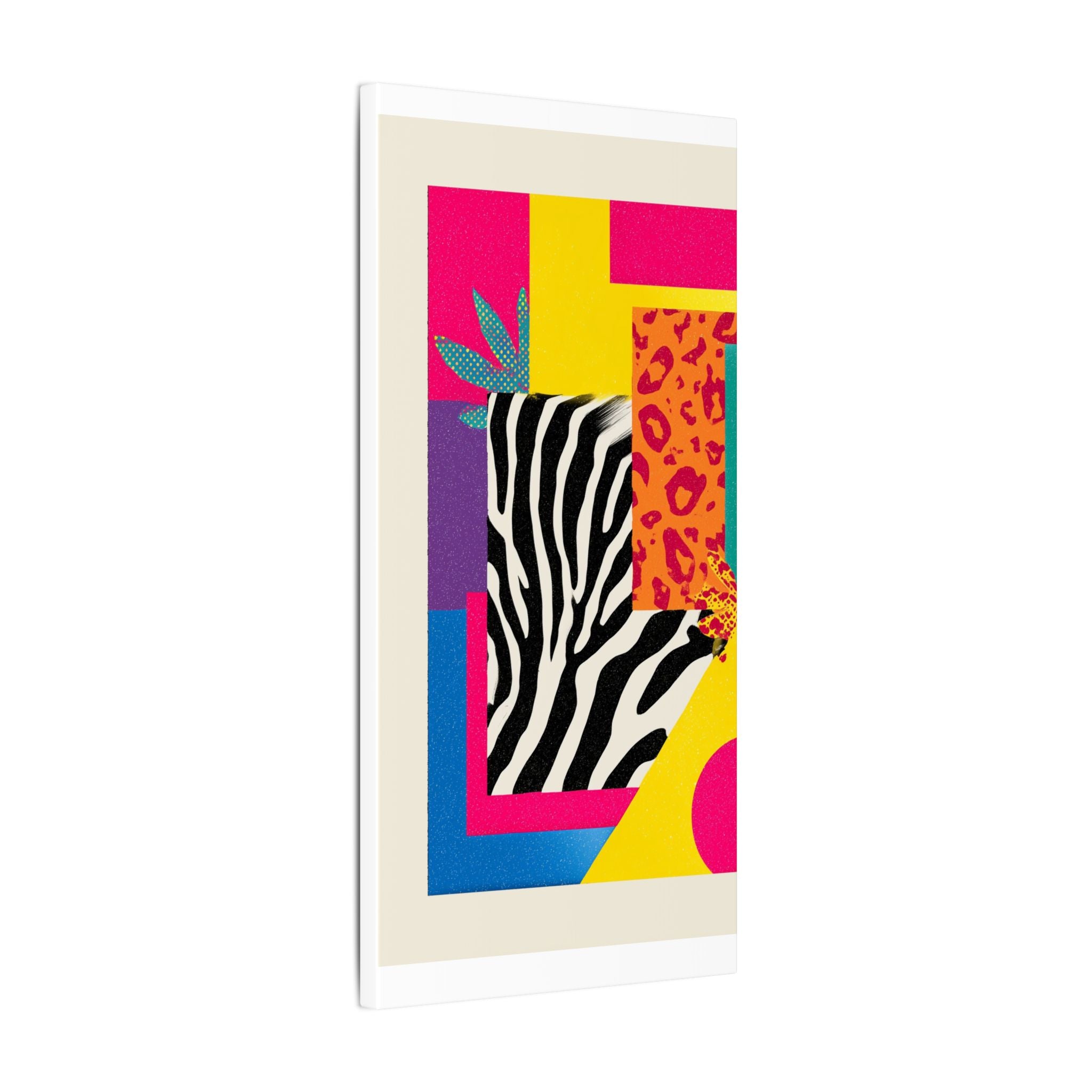 Pop Geometry: Zebra Leopard Fusion, Geometric Color Block, Modern Abstract Design   |   Custom Orders Accepted