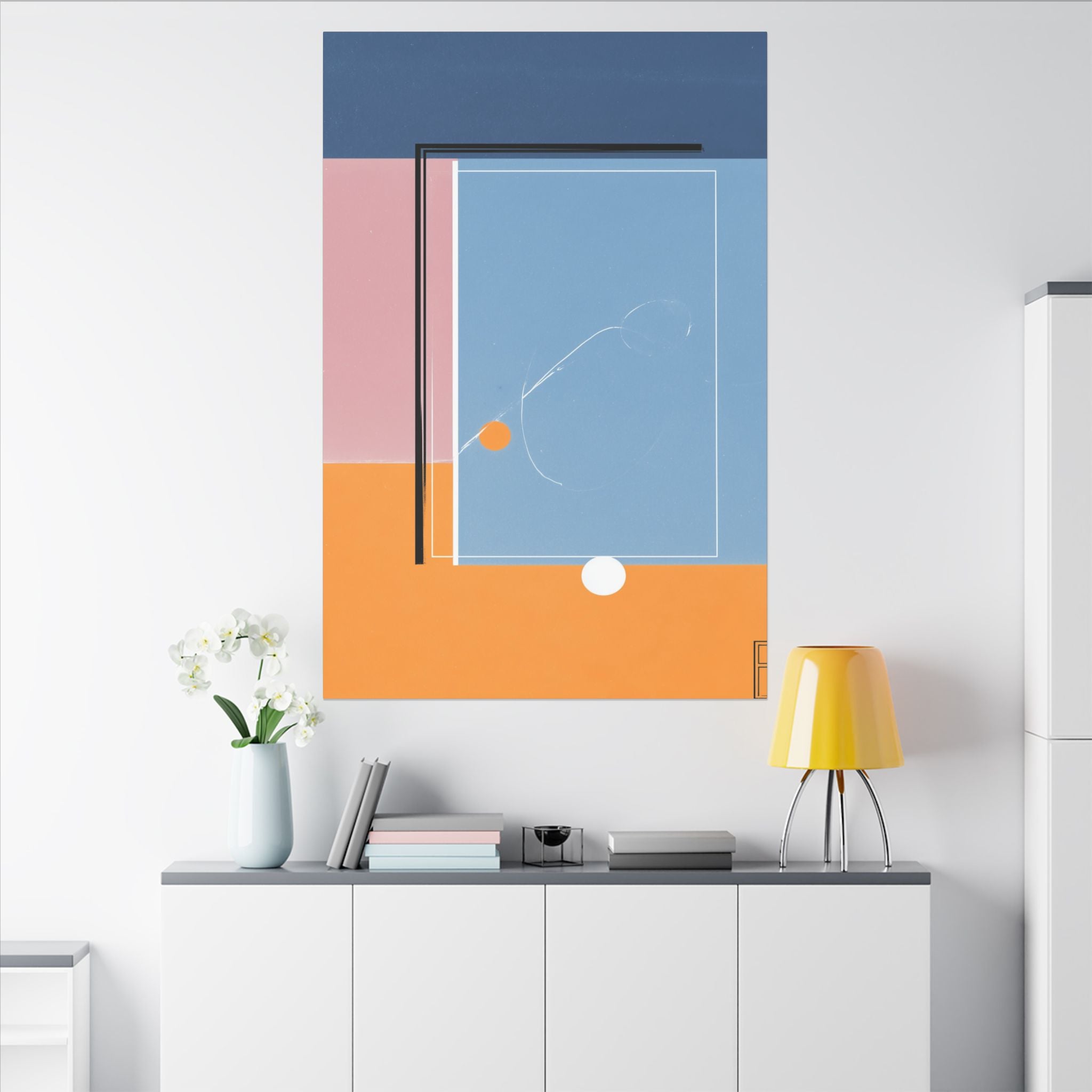 Geometric Harmony: Abstract Minimalist Composition, Modernist Color Fields, Constructivist Design Principles   |   Custom Orders Accepted