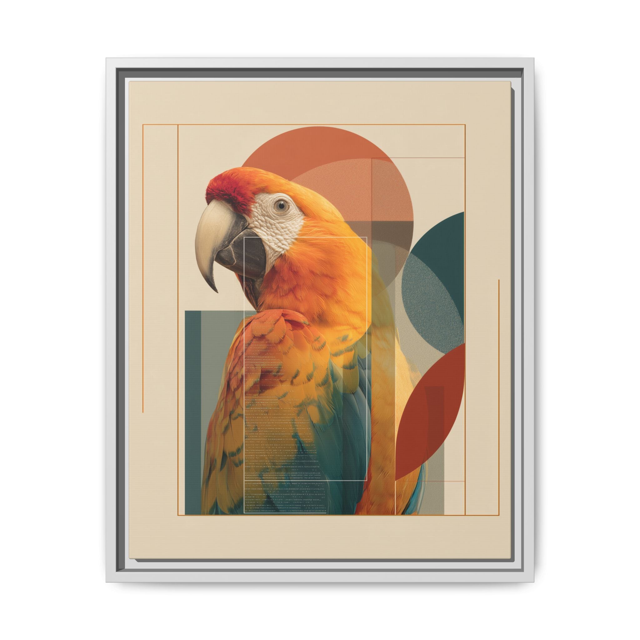 Macaw Geometry: Vibrant Avian Portrait, Modernist Graphic Design   |  Personalized & Custom Orders Available