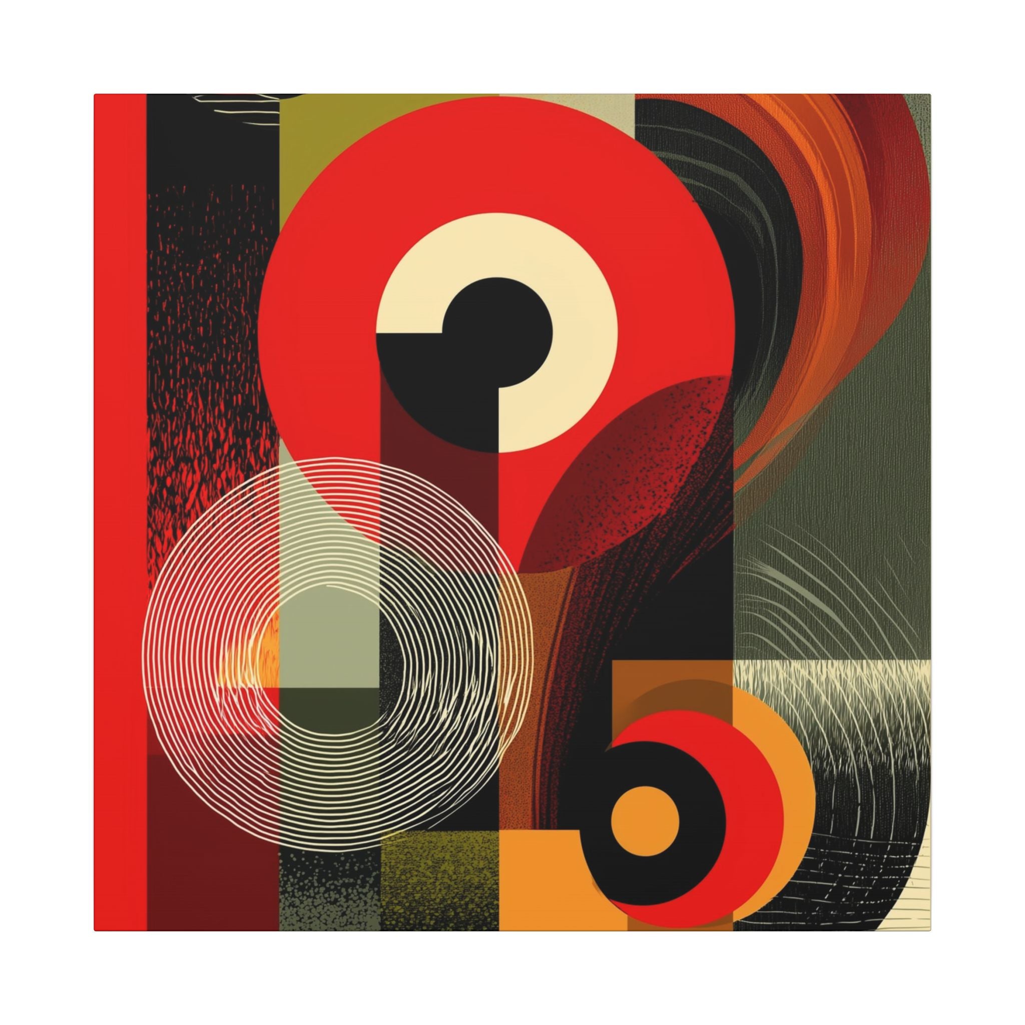 Geometric Convergence: Mid-Century Modern Abstract, Constructivist Design Principles, Bold Chromatic Composition   |   Custom Orders