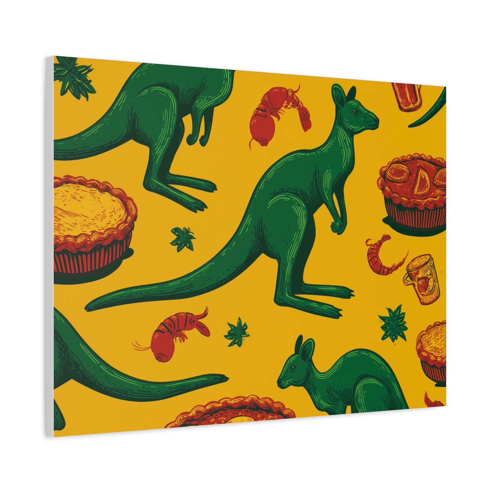 Kangaroo Canvas Wall Art, Vibrant Animal Decor, Unique Gift for Nature Lovers, Fun Kitchen Wall Hanging, Australian Themed Art