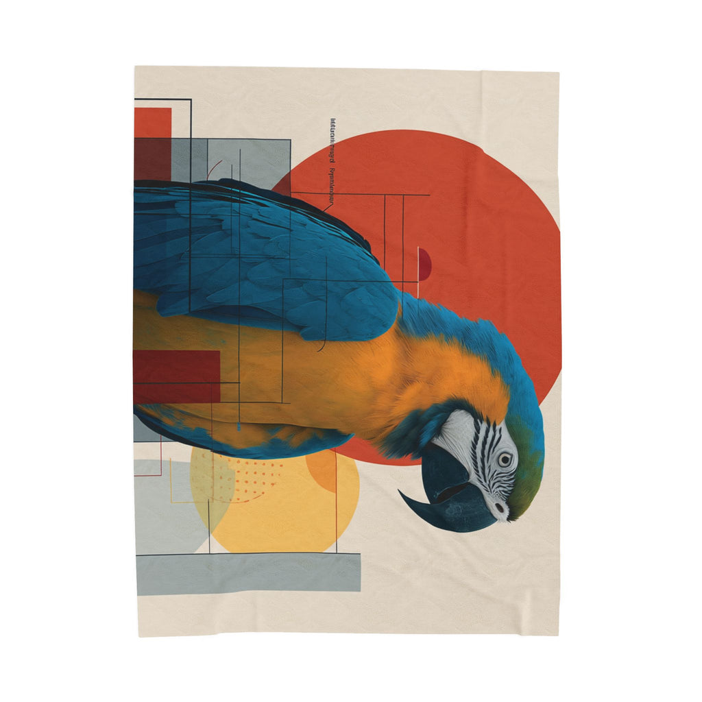 Geometric Macaw Quilt Cover, Doona Cover, Duvet : Modernist Avian Portrait, Constructivist Design   |    Custom Orders Available