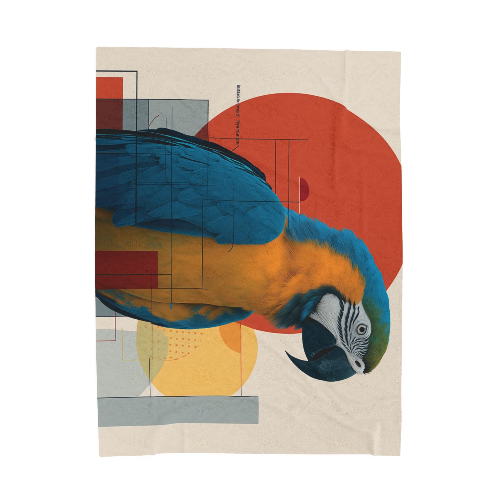 Geometric Macaw Quilt Cover, Doona Cover, Duvet : Modernist Avian Portrait, Constructivist Design   |    Custom Orders Available