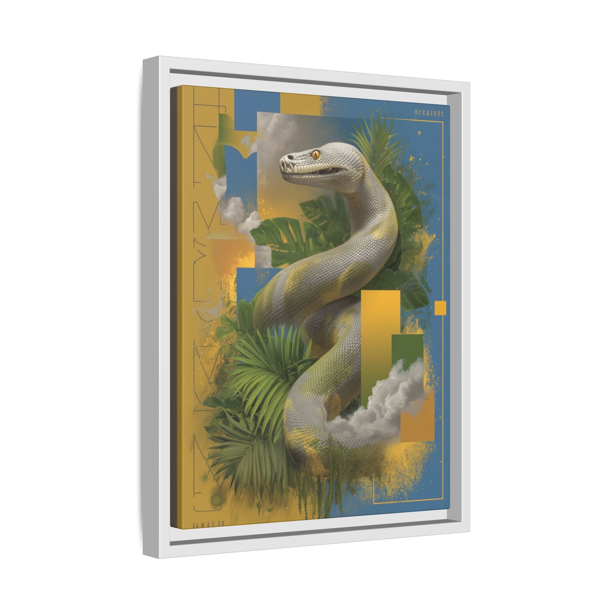 Serpent of Surreal Geometries: Tropical Hyperrealism, Digital Snake Illustration   |    Custom Orders Available
