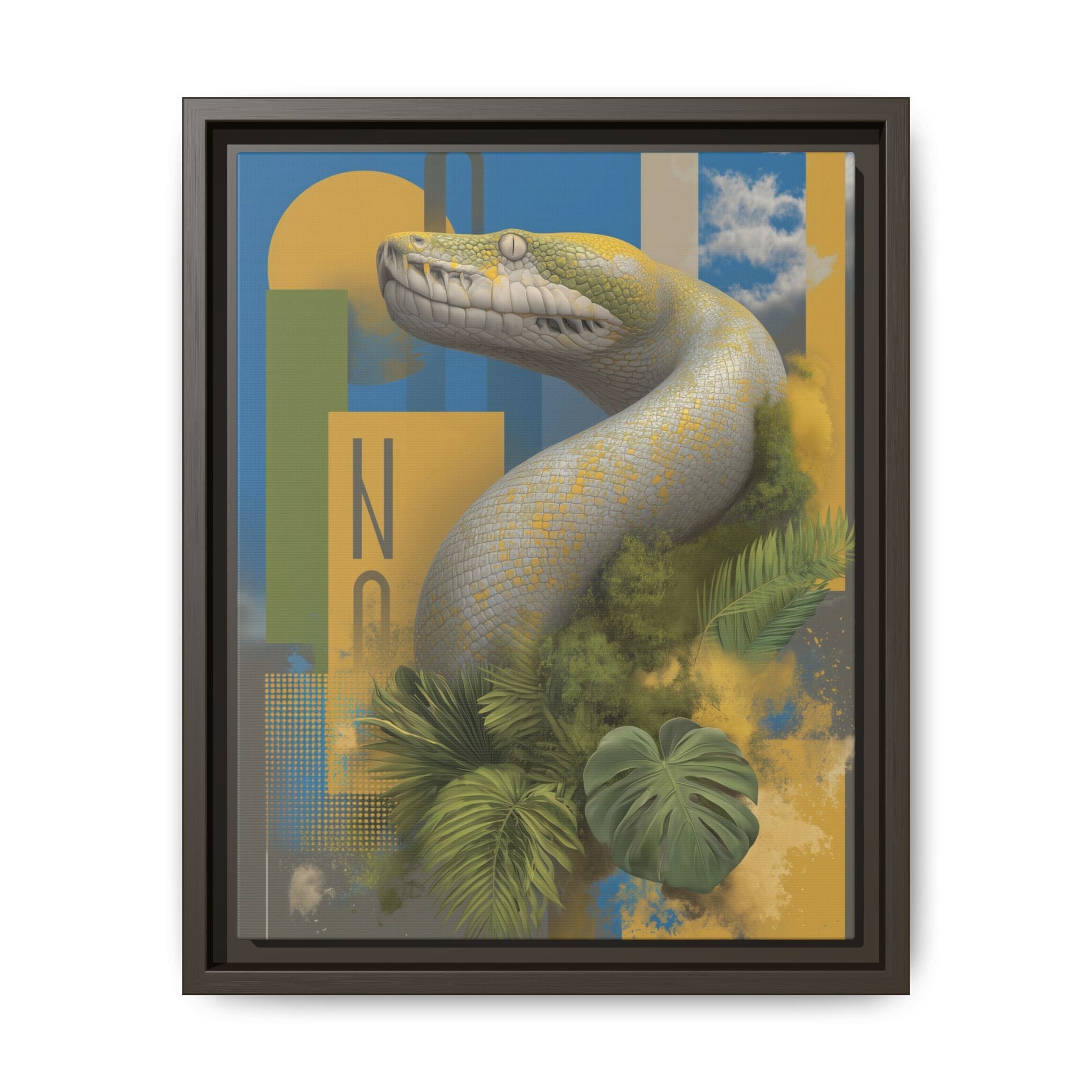 Serpent's Geometry: Tropical Anaconda Graphic Design, Modern Wildlife Illustration   |  Personalized & Custom Orders Available