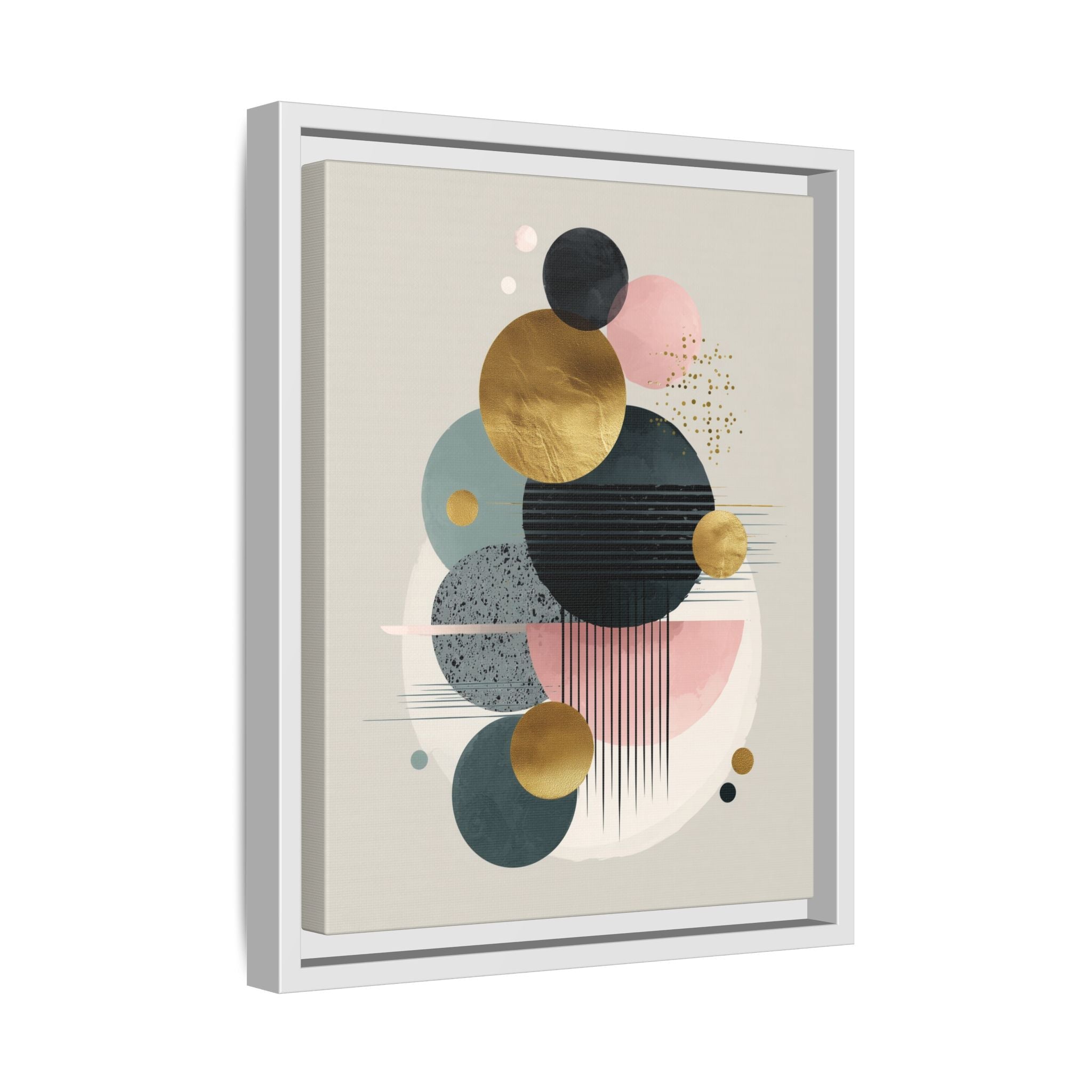 Geometric Harmony: Intersecting Circles, Mid-Century Modern Design, Abstract Metallic Composition   |   Custom Orders Accepted