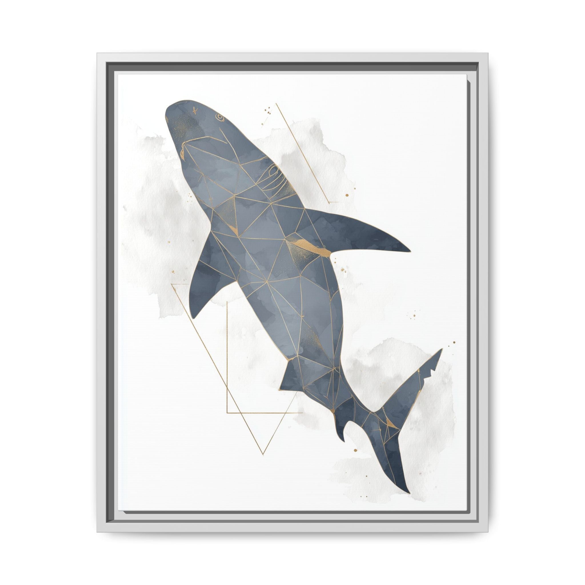 Aquatic Geometry: Shark Polygon Abstraction, Oceanic Digital Art   |  Personalized & Custom Orders Available
