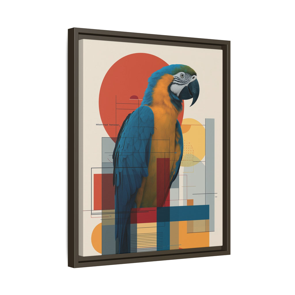 Macaw in Geometric Harmony: Modern Avian Portrait, Architectural Abstract Composition   |    Custom Orders Available