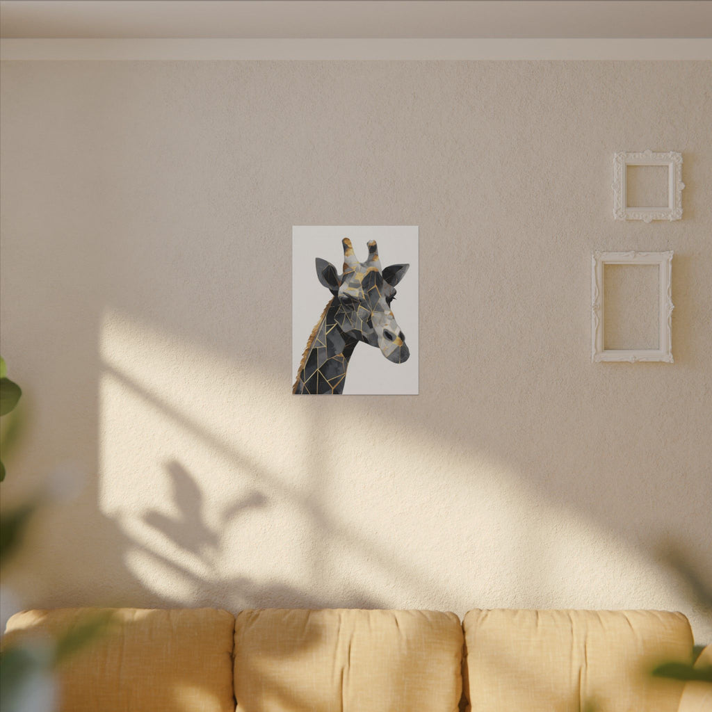 Fractured Majesty: Geometric Giraffe Portrait, Metallic Mosaic Art, Modern Animal Abstract Design   |  Personalized & Custom Orders