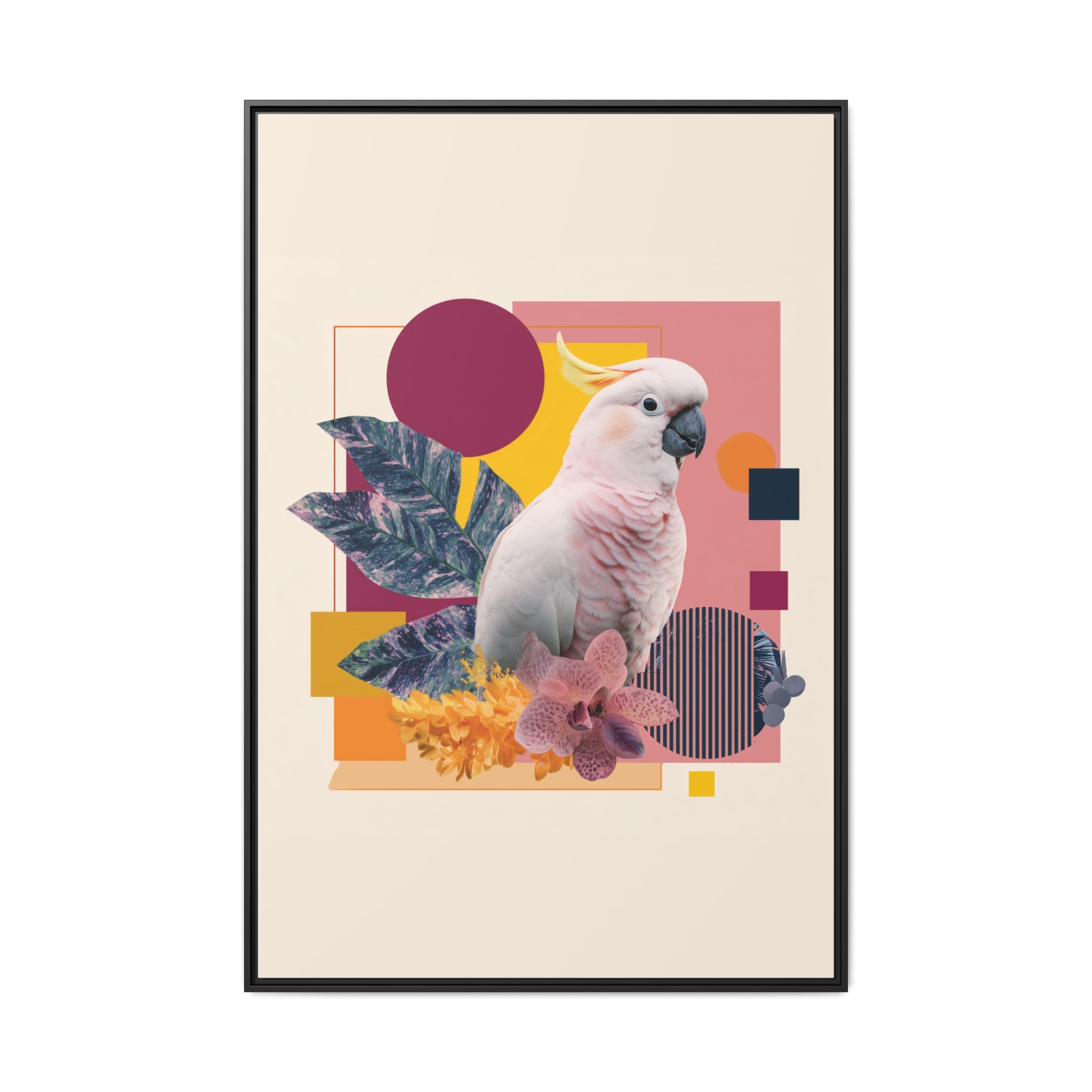 Cockatoo in Geometric Paradise: Tropical Avian Design, Modern Abstract Art   |    Custom Orders Available