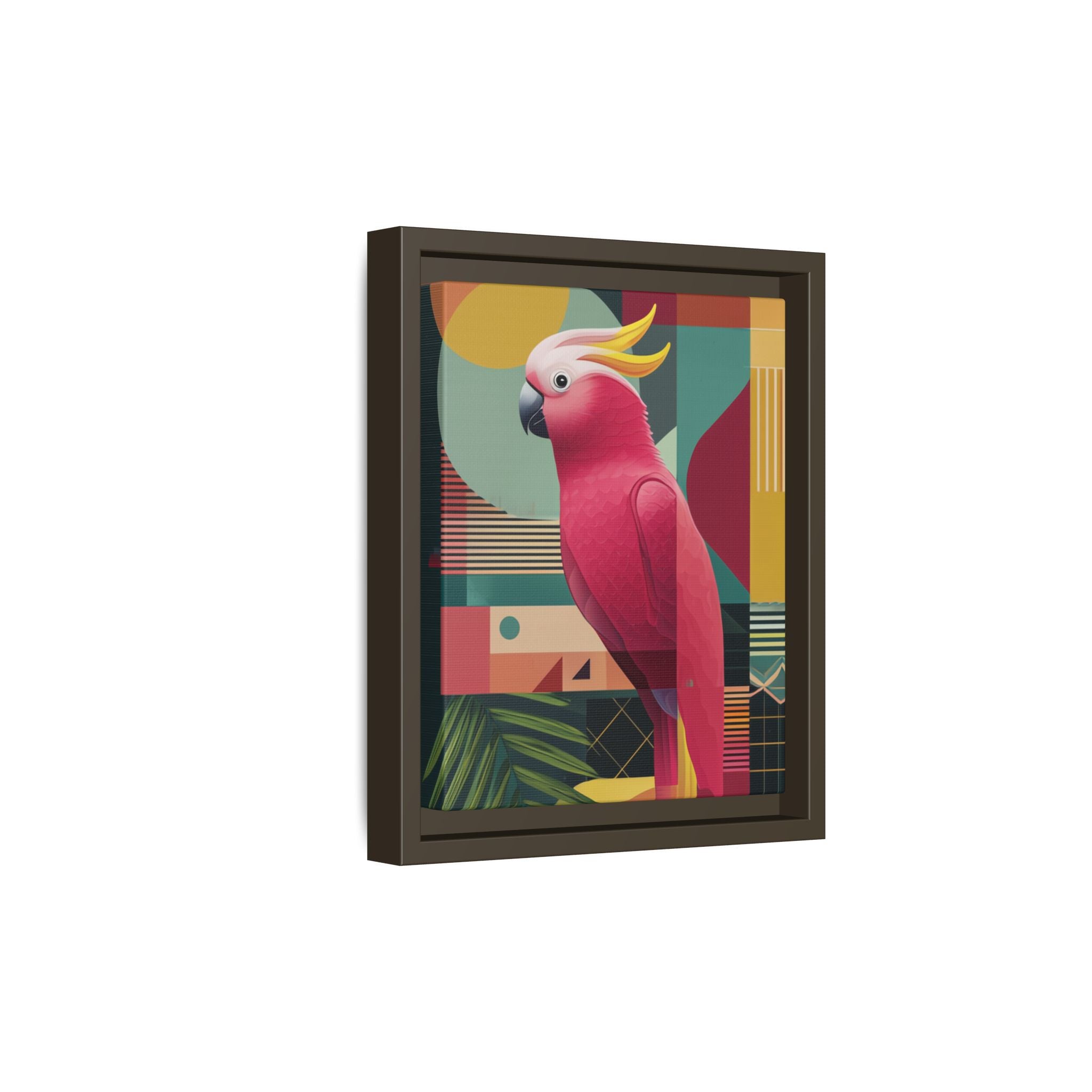 Geometric Cockatoo Framed Print: Mid-Century Modern Bird Art, Contemporary Graphic Print   |  Personalized & Custom Orders Available