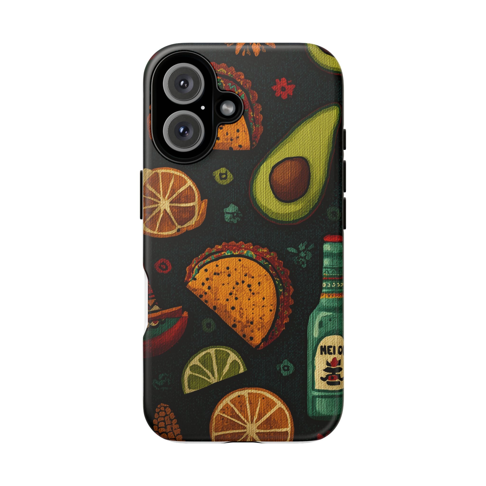 Colorful Mexican Foodie Phone Case - Tough Cases Featuring Tacos, Avocados, Perfect for Food Lovers, Gift for Foodies, Fun