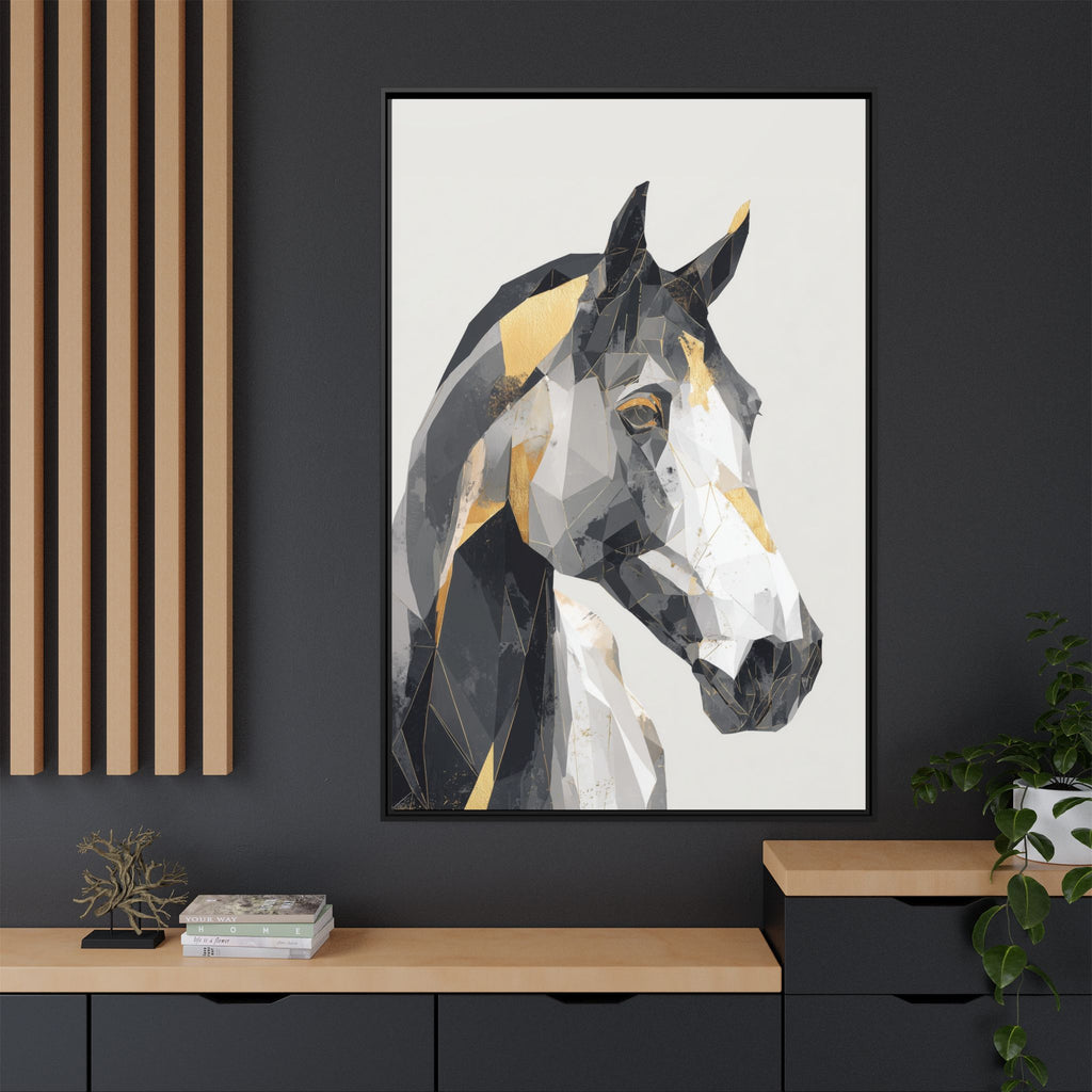 Geometric Equine Framed Print : Polygonal Horse Portrait, Modern Abstract Geometric Art   |  Personalized & Custom Orders Available