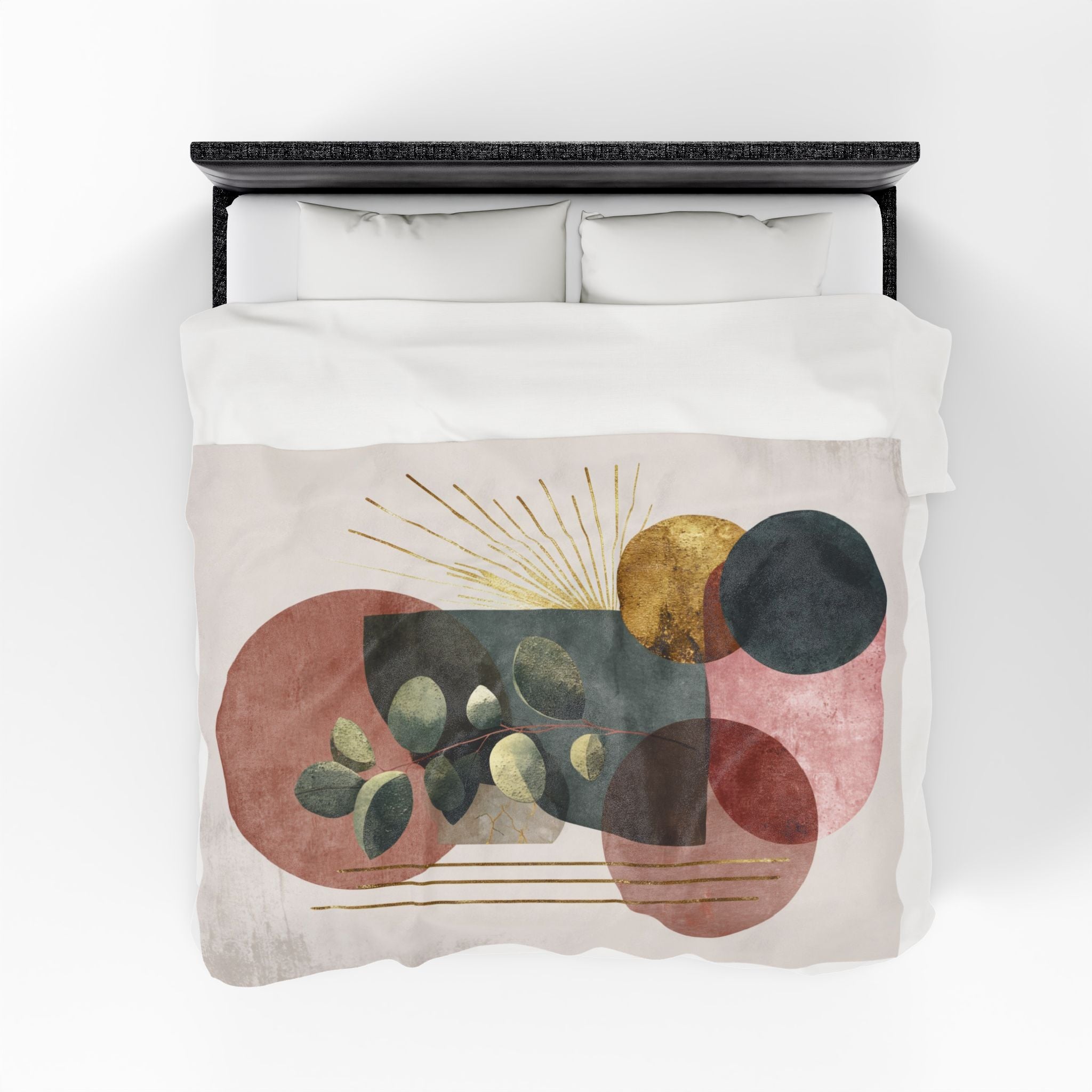 Eucalyptus Geometry: Botanical Abstract Composition, Minimalist Earth Tone Design   |    Custom Orders Available