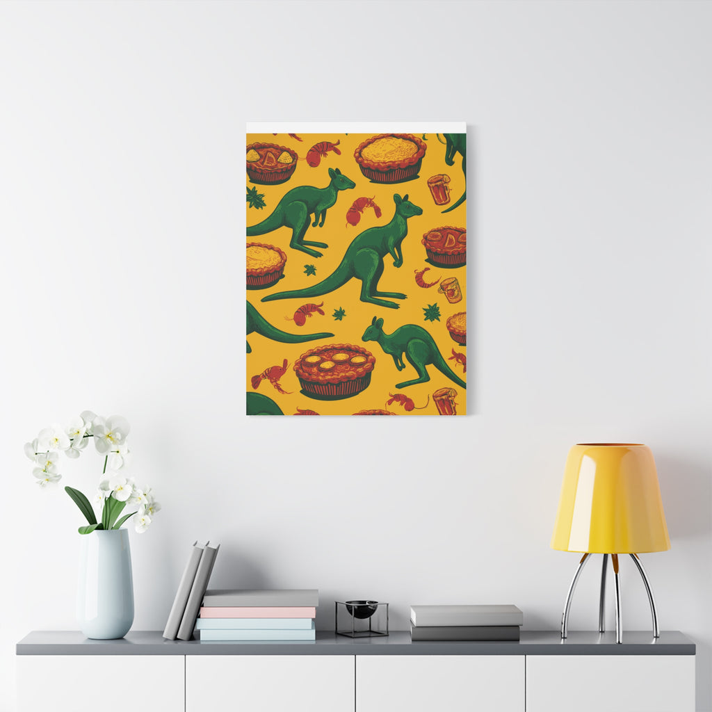 Kangaroo Canvas Wall Art, Vibrant Animal Decor, Unique Gift for Nature Lovers, Fun Kitchen Wall Hanging, Australian Themed Art