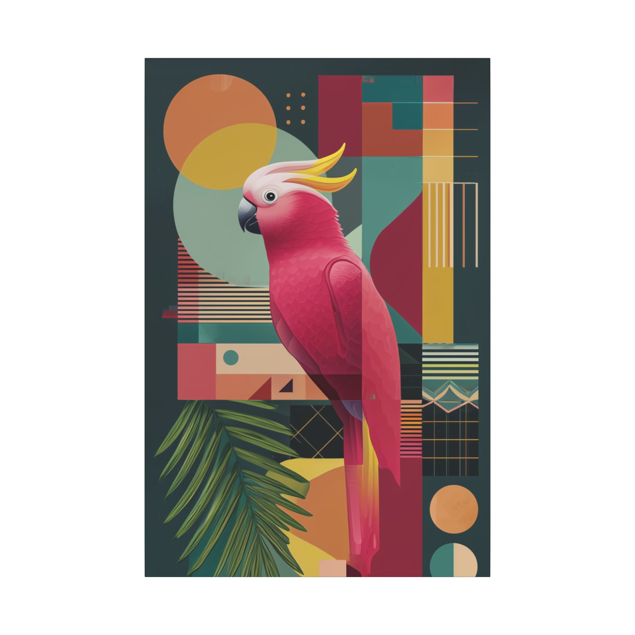 Cockatoo in Geometry: Mid-Century Modern Bird Art, Tropical Design Palette   |    Custom Orders Available
