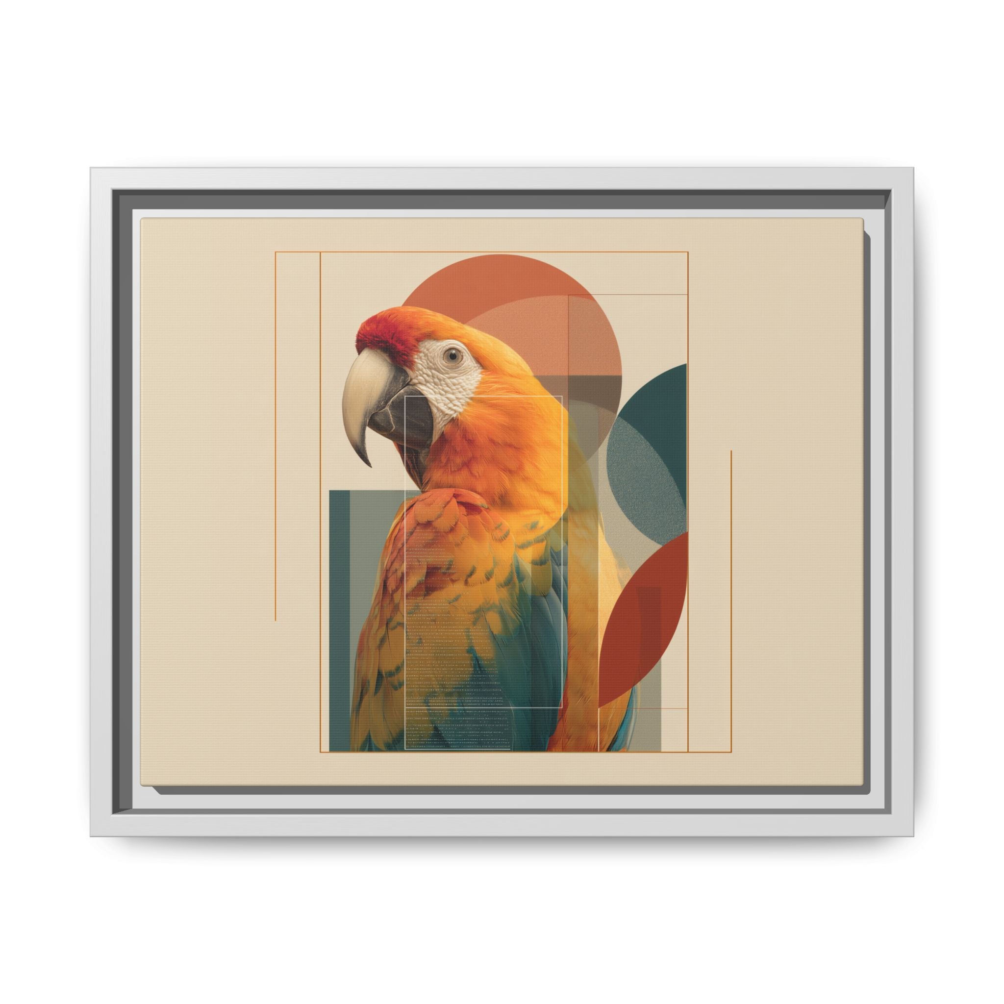 Macaw Geometry: Vibrant Avian Portrait, Modernist Graphic Design   |  Personalized & Custom Orders Available