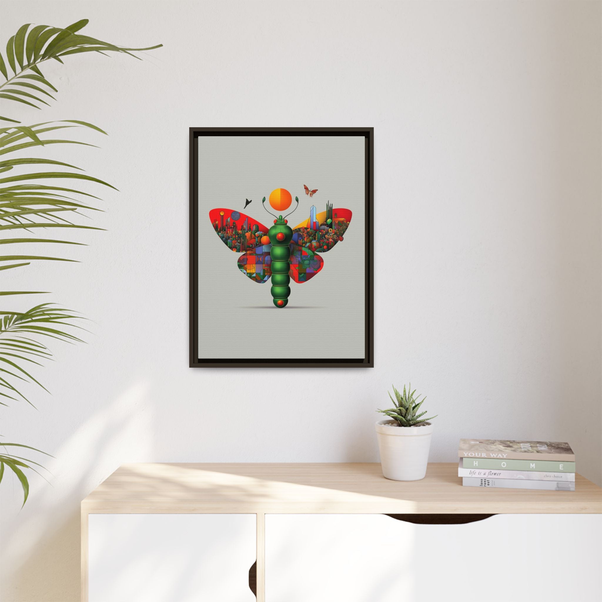 Urban Metamorphosis: Geometric Butterfly Cityscape, Cubist Digital Illustration   |    Custom Orders Available