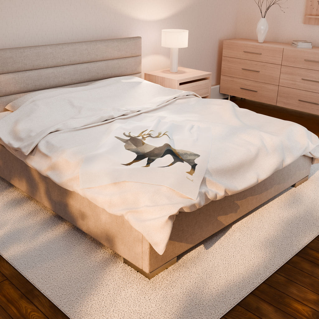 Geometric Elk Bedding, Abstract Wilderness, Modern Minimalist Design   |  Personalized & Custom Orders Availabl