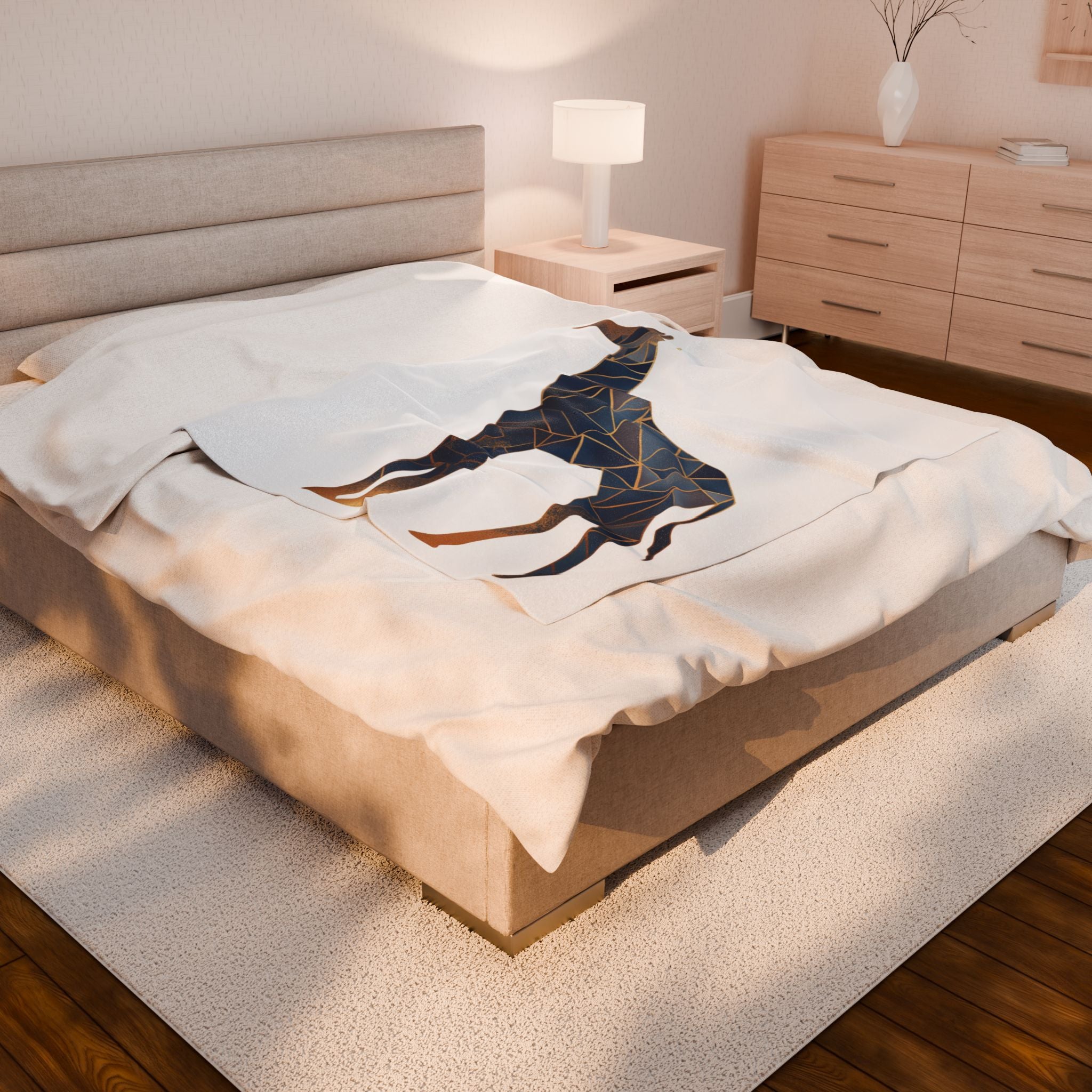 Geometric Giraffe Bedding: Modern Abstract Mosaic , Angular Wildlife Art   |  Personalized & Custom Orders Available